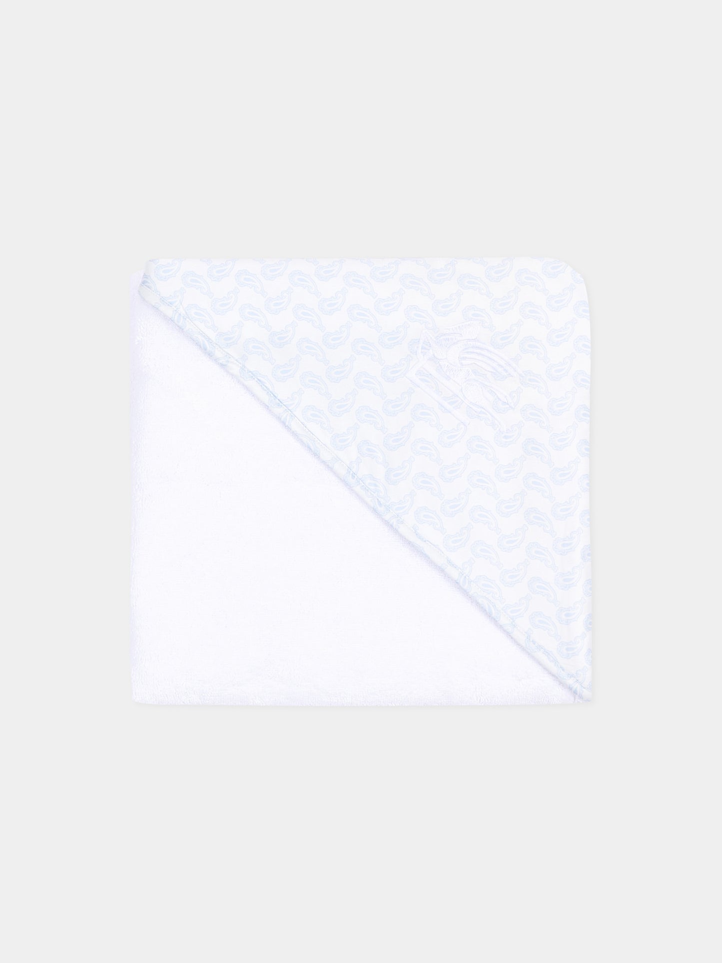 Accappatoio celeste per neonato con stampa paisley,Etro,GU0540 P0425 685CE