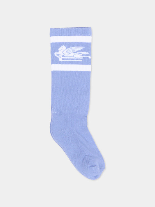 Calzino celeste per bambini con Pegaso,Etro,GU0B00 Z0396 654AV