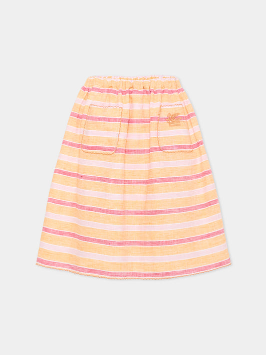 Gonna arancione per bambina con Pegaso,Etro,GU7A10 I0213 400RS