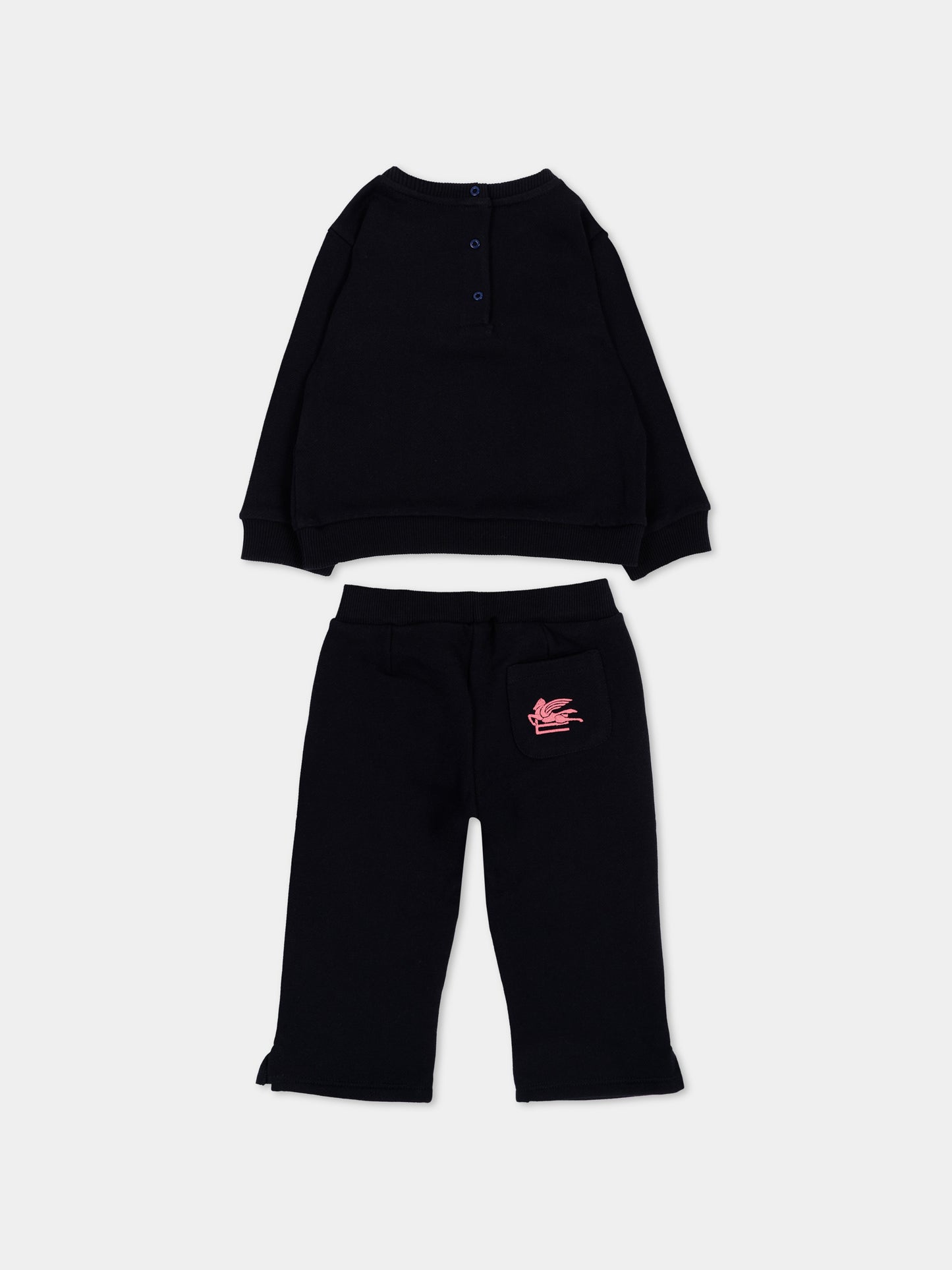 Completo sportivo nero per neonata con Pegaso,Etro,GV3000 Z2434 635