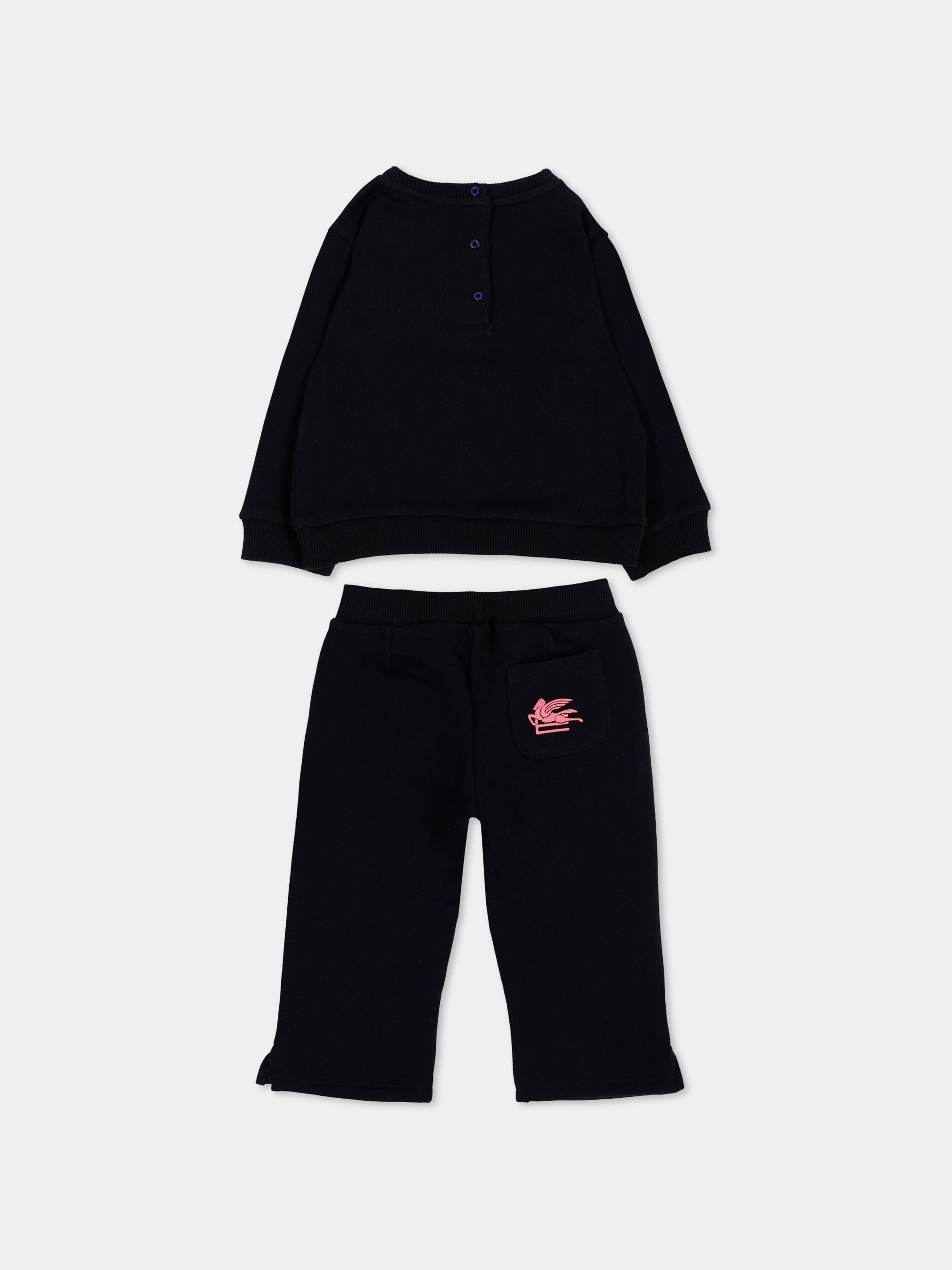 Completo sportivo nero per neonata con Pegaso,Etro,GV3000 Z2434 635