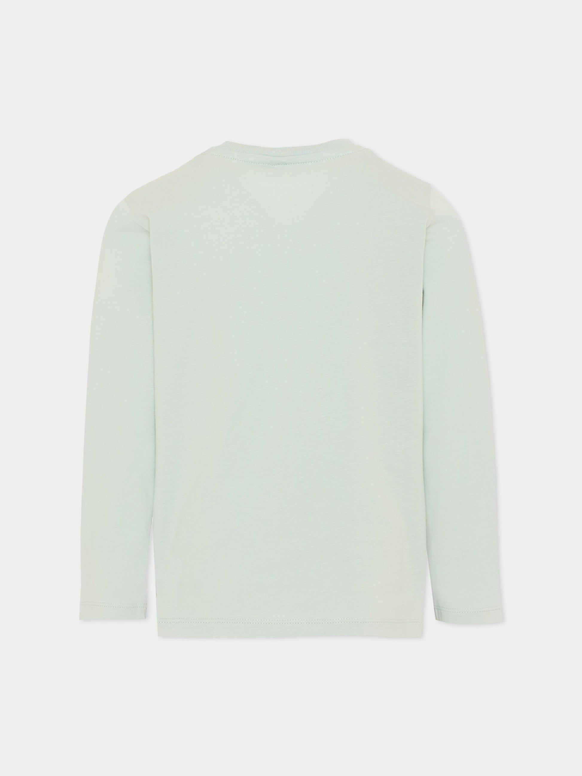 T-Shirt verde per bambino con gallina,Stella Mccartney Kids,TV8S00 Z0434 710