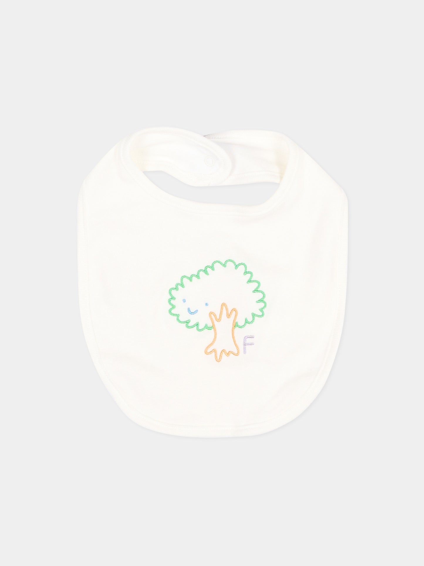Bavaglino avorio per neonato con ricami,Stella Mccartney Kids,TVB630 Z0669 101