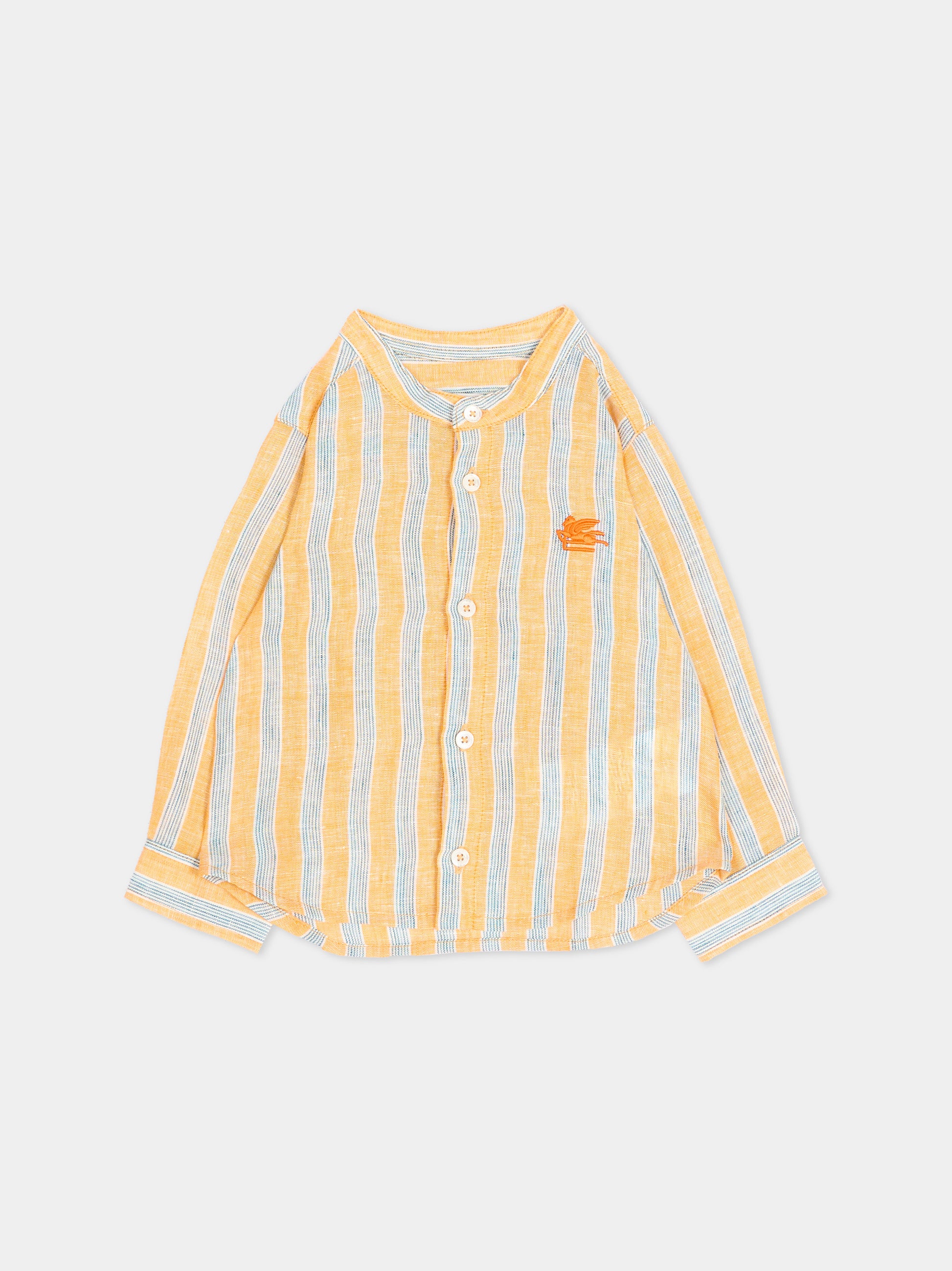 Camicia arancione per neonato con Pegaso,Etro,GW5530 Z2877 400AZ