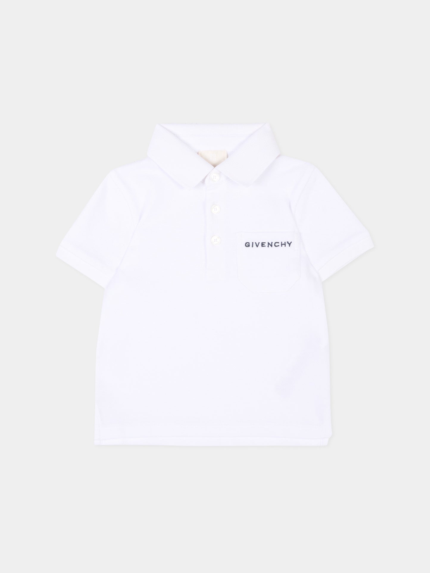 Polo bianca per neonato con logo,Givenchy Kids,H31204 10P
