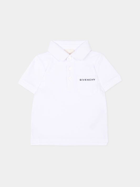 Polo bianca per neonato con logo,Givenchy Kids,H31204 10P