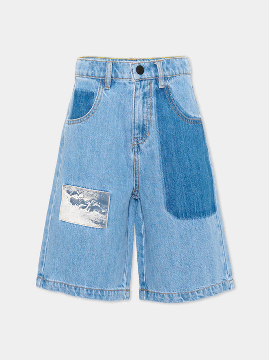 Shorts denim per bambino con patch logo,Marc Jacobs,W60786 Z10