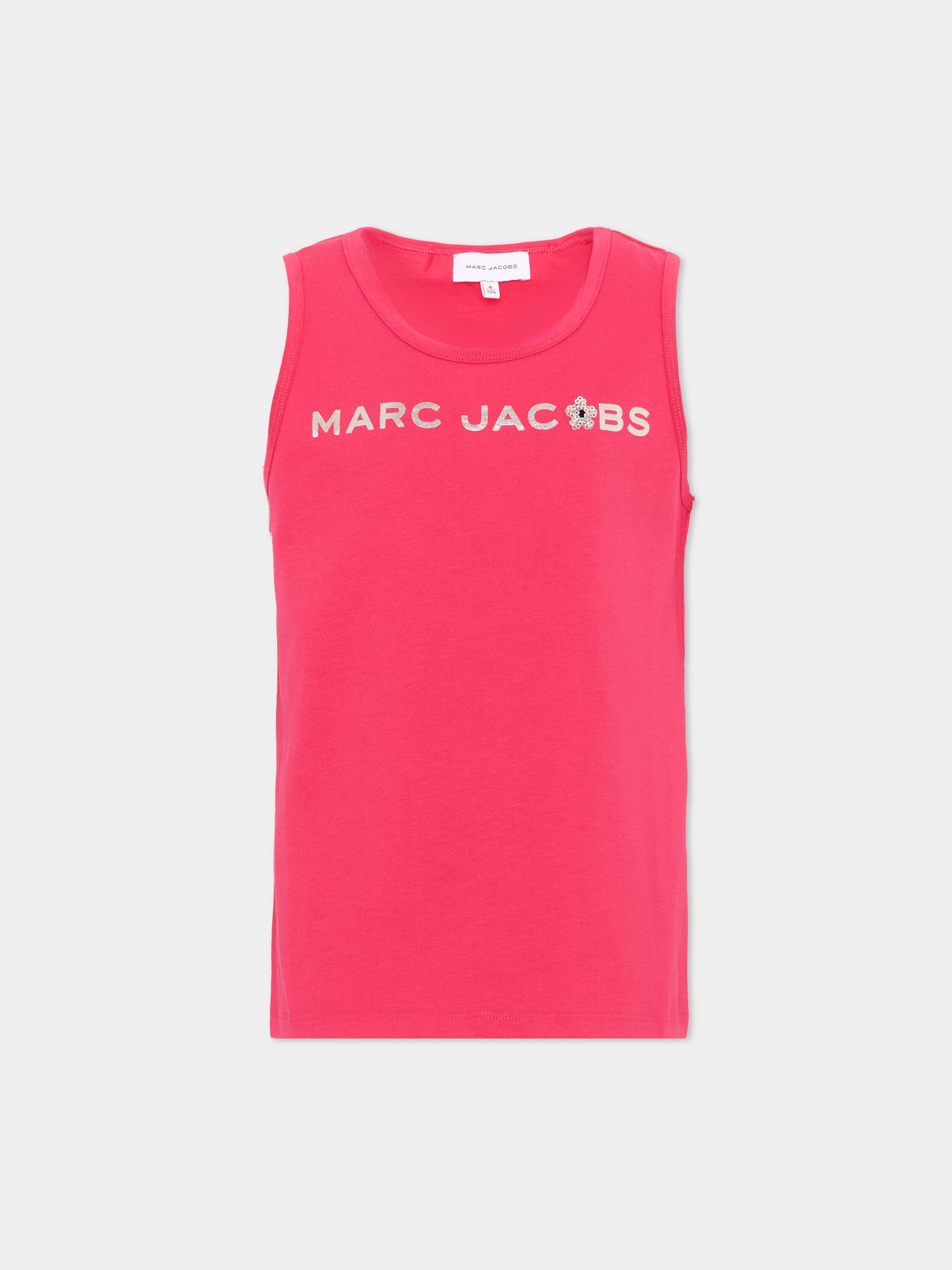 Canotta fucsia per bambina con logo,Marc Jacobs,W60744 437