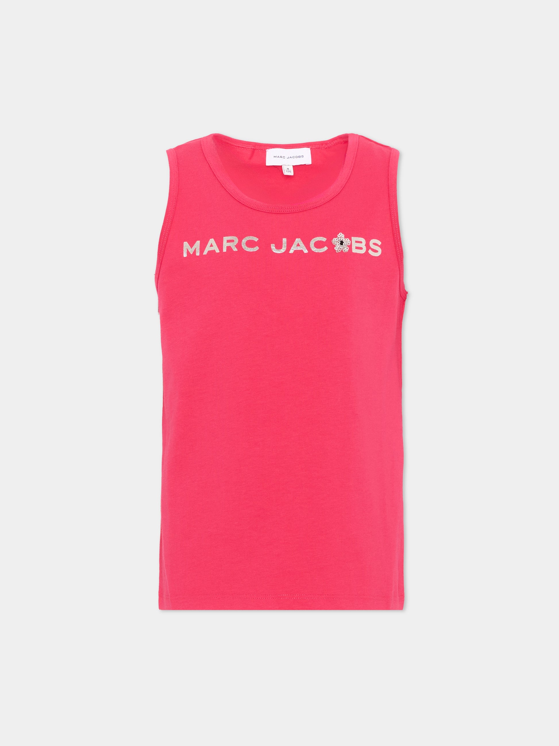 Canotta fucsia per bambina con logo,Marc Jacobs,W60744 437