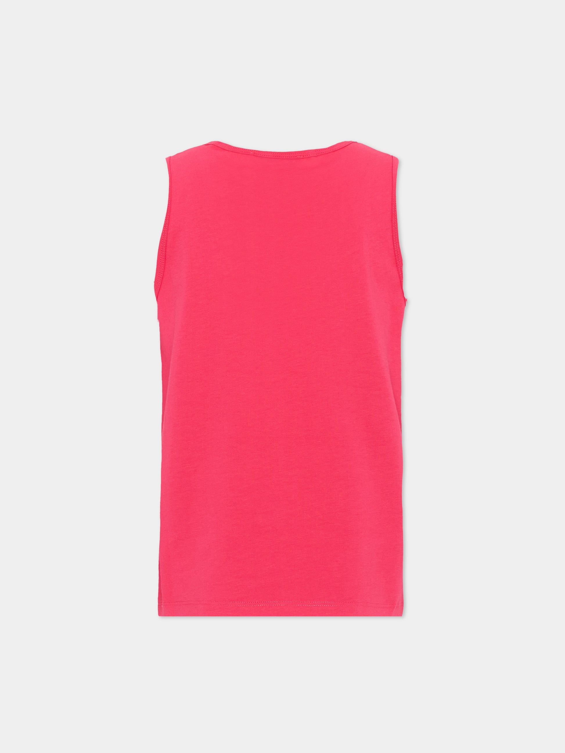 Canotta fucsia per bambina con logo,Marc Jacobs,W60744 437