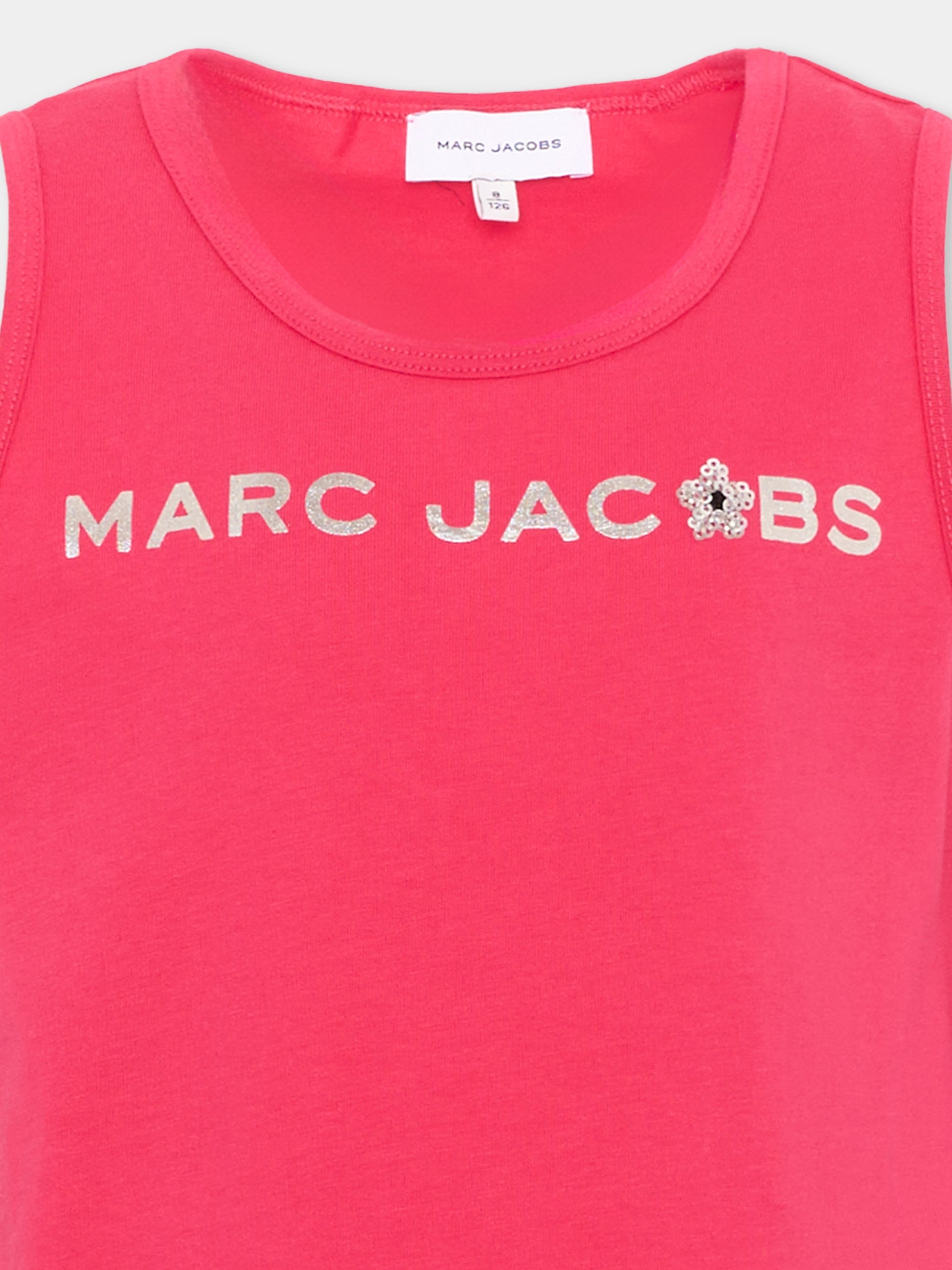 Canotta fucsia per bambina con logo,Marc Jacobs,W60744 437