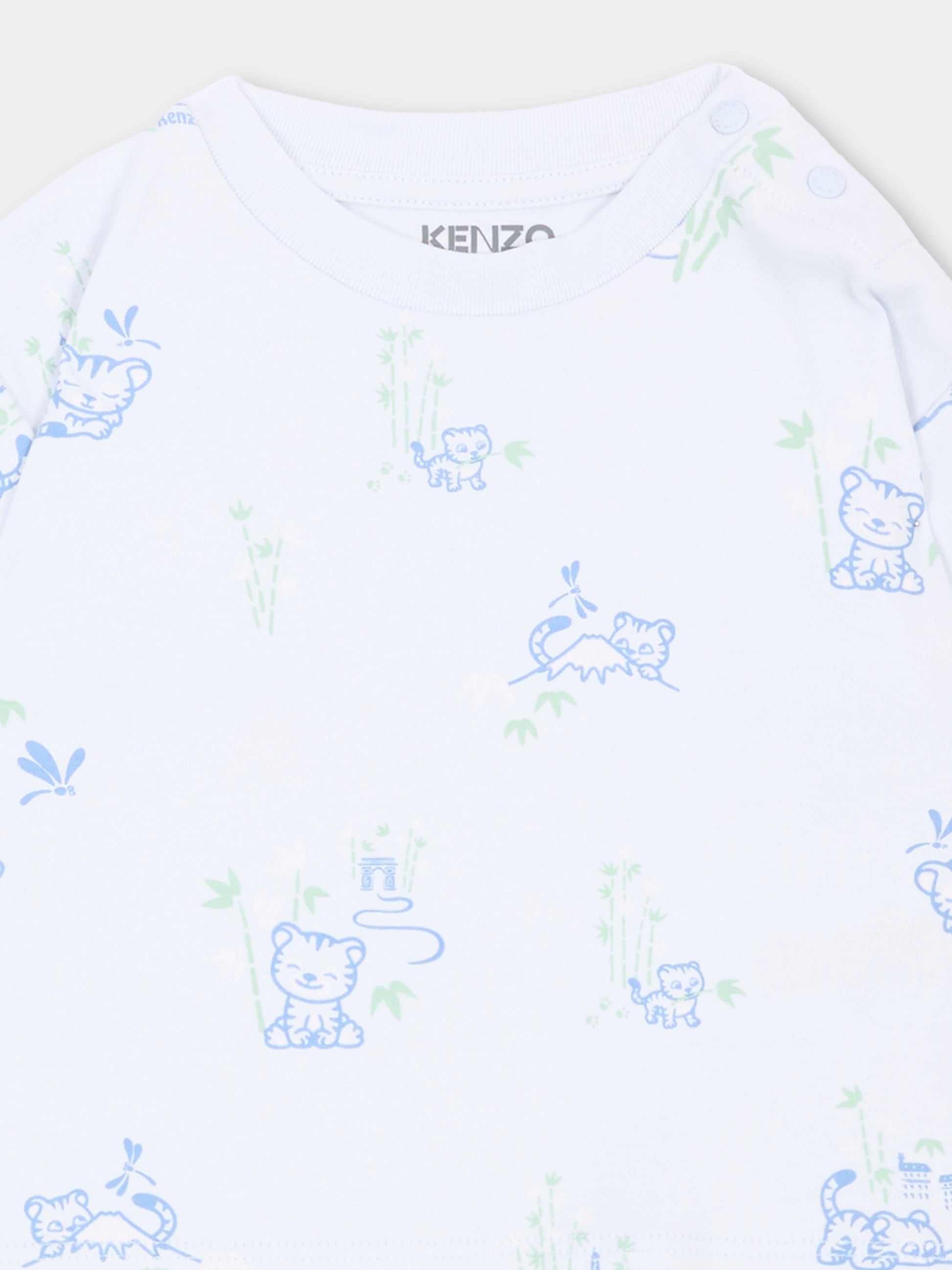 Completo sportivo blu per neonato con tigri,Kenzo Kids,K61598 84N