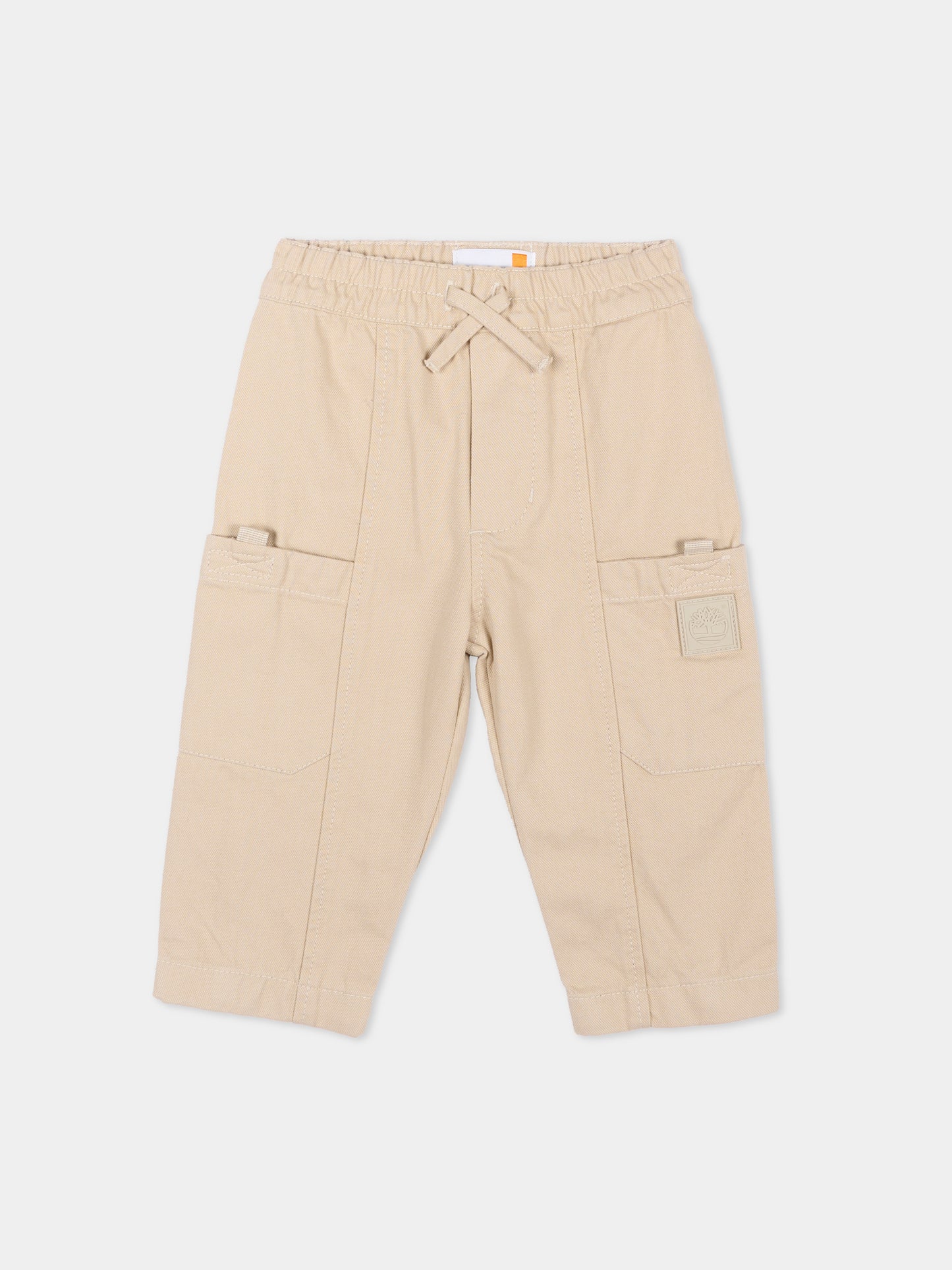 Pantalone beige per neonato con logo,Timberland,T60871 192