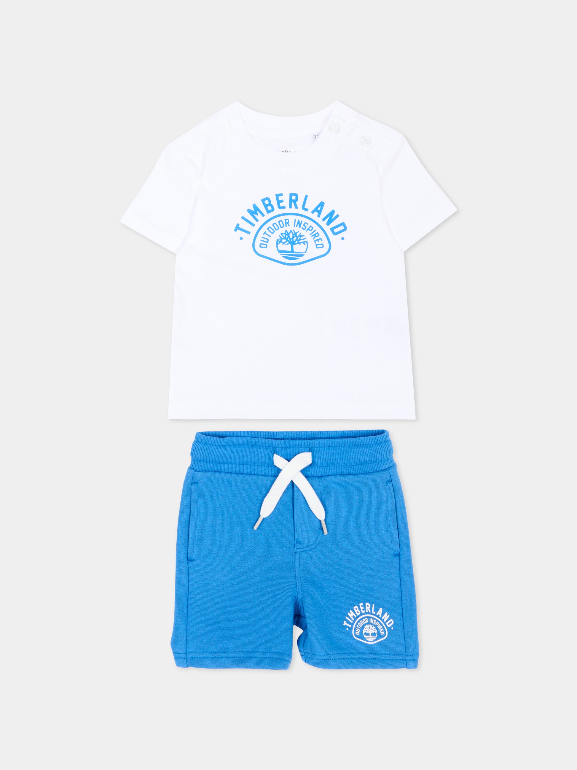 Completo sportivo azzurro per neonato con logo,Timberland,T60859 10P