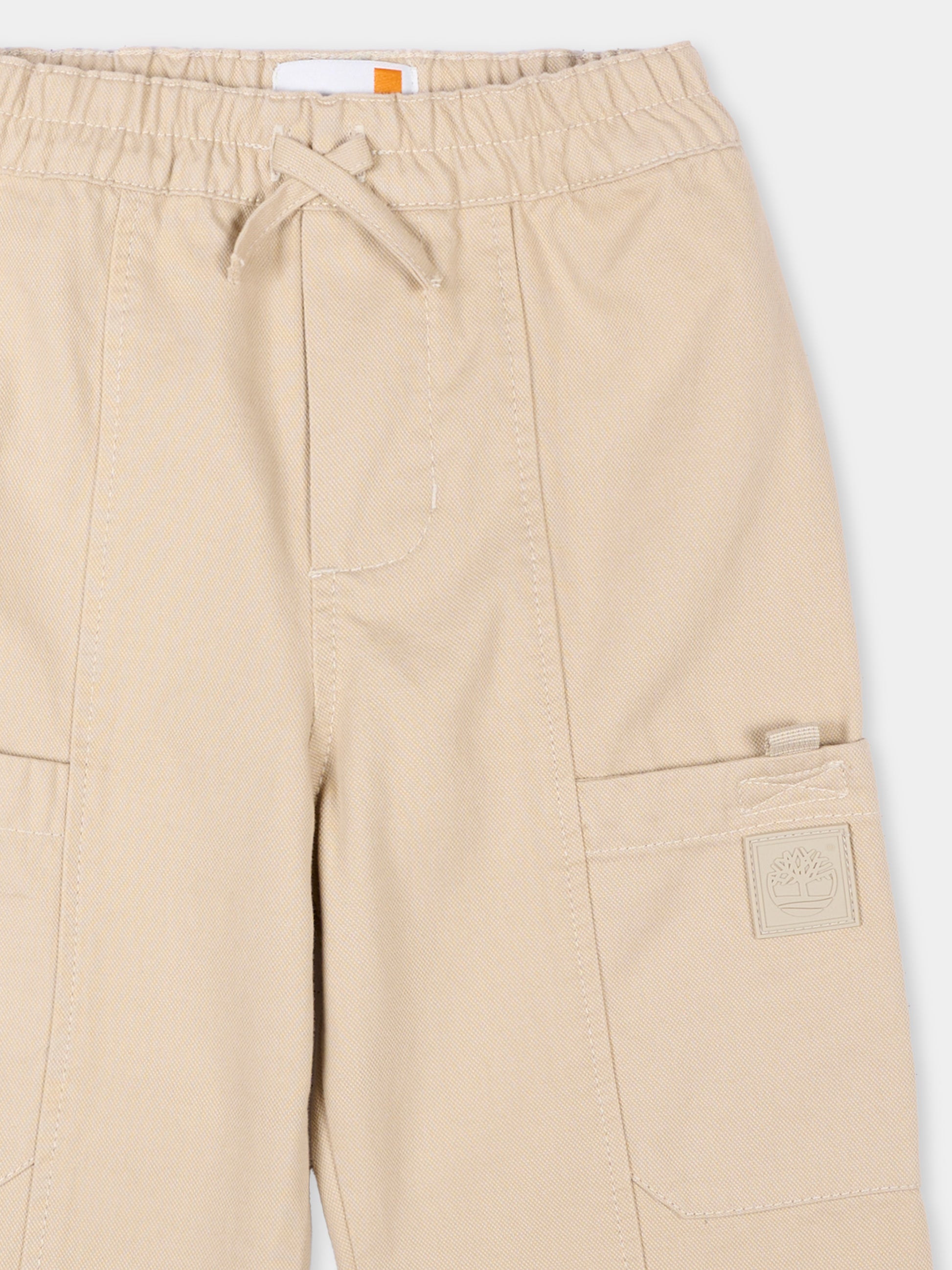 Pantaloni beige per bambino con logo,Timberland,T60871 192