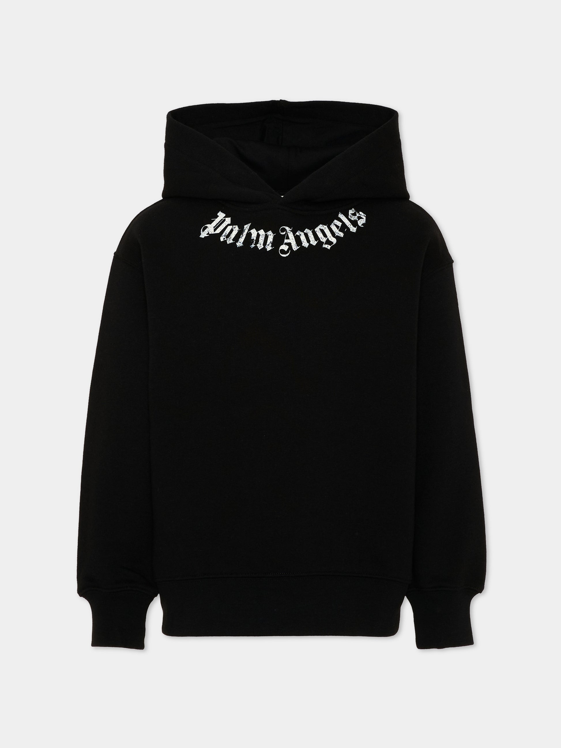 Felpa con cappuccio nera con logo,Palm Angels,PBBB012S26FLE003 110