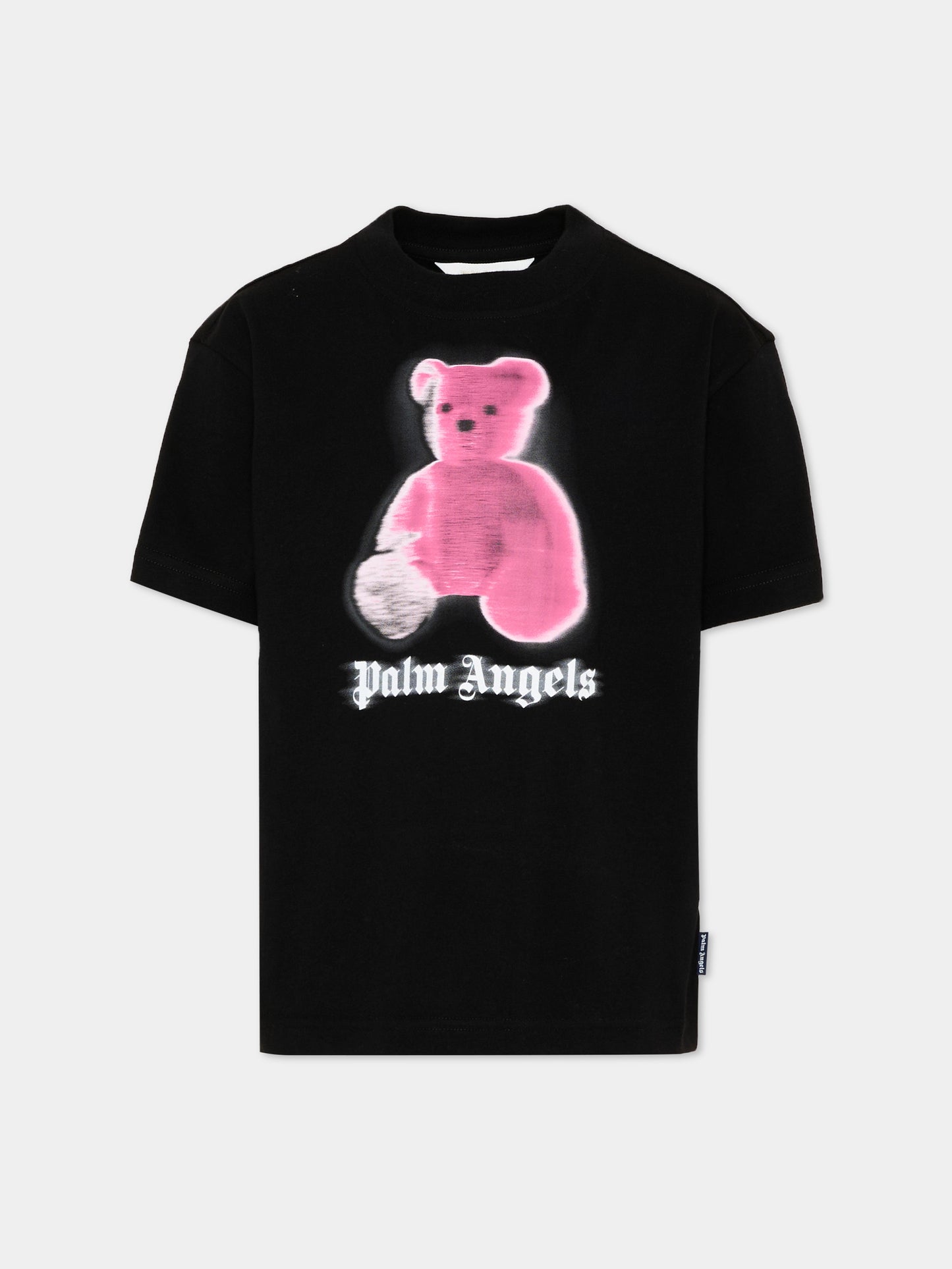 T-shirt nera per bambino con Teddy Bear,Palm Angels,PBAA003S26JER005 110/02