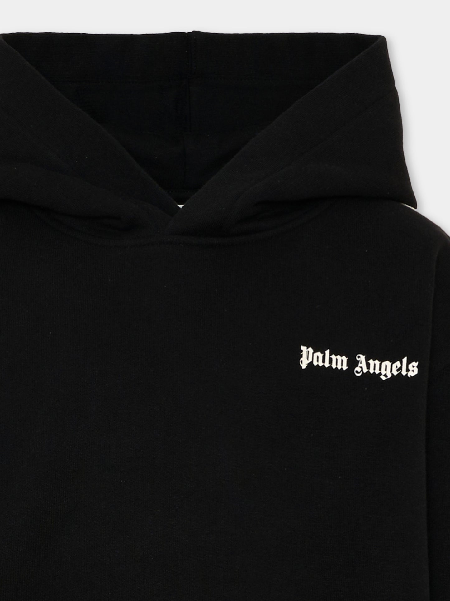 Felpa nera per bambino con logo,Palm Angels,PBBB012S26FLE004 110