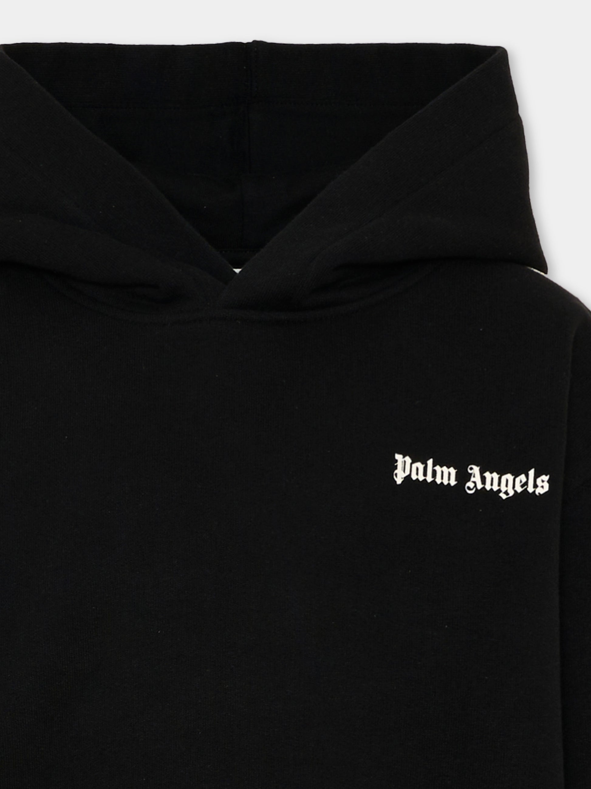 Felpa nera per bambino con logo,Palm Angels,PBBB012S26FLE004 110