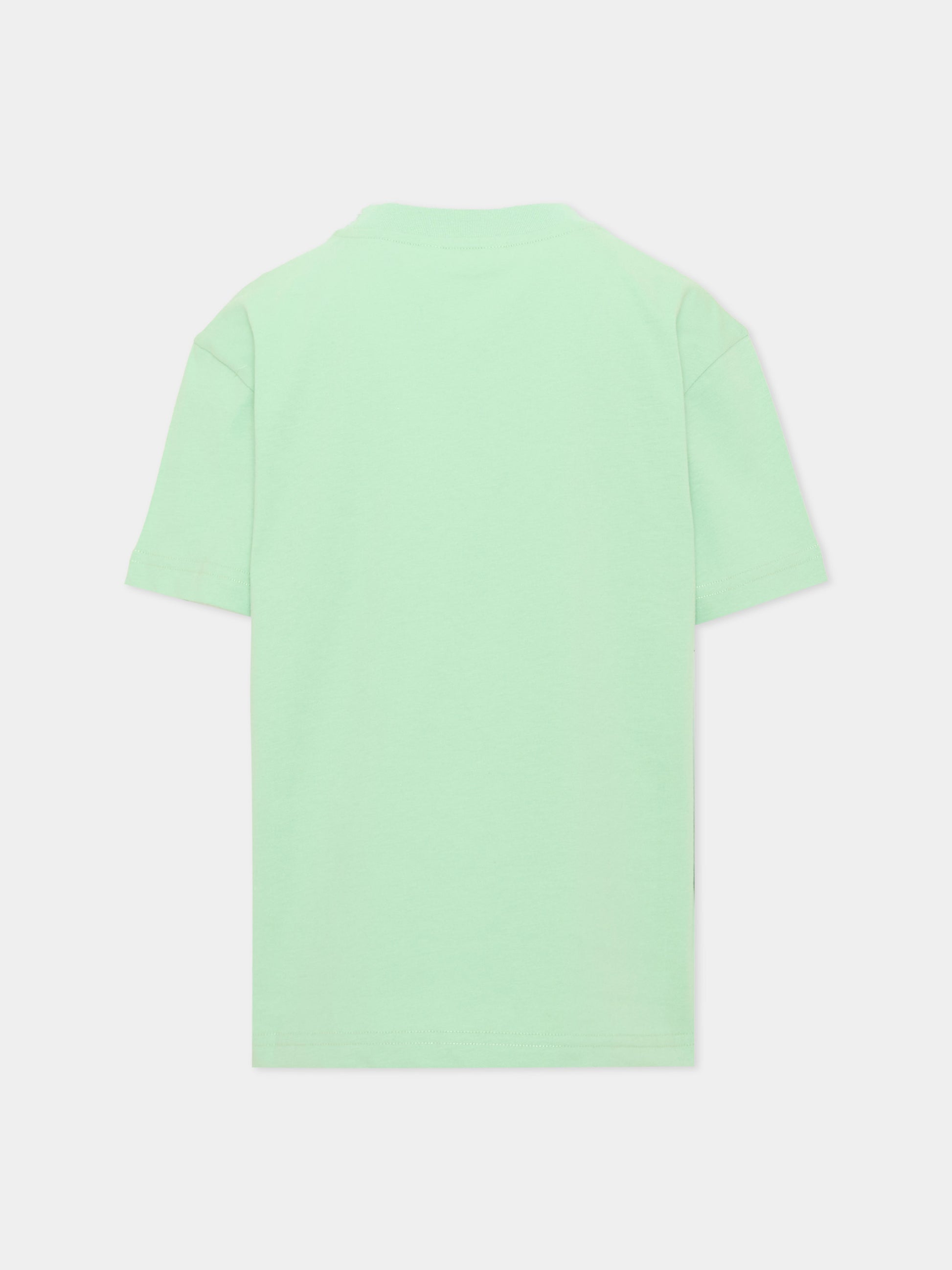 T-shirt verde per bambino con stampa,Palm Angels,PBAA003S26JER008 080