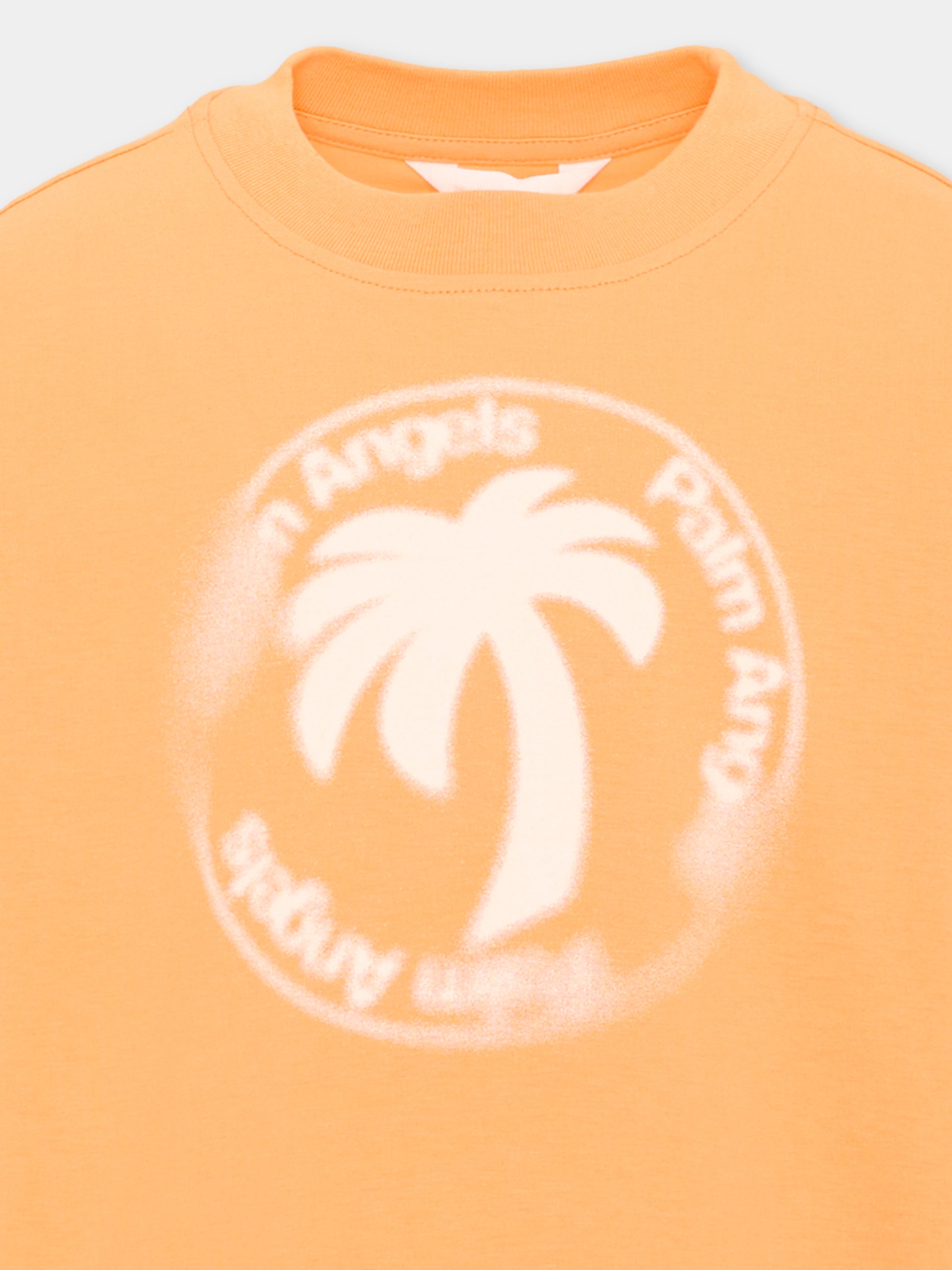 T-shirt arancione per bambino con stampa,Palm Angels,PBAA003S26JER003 030