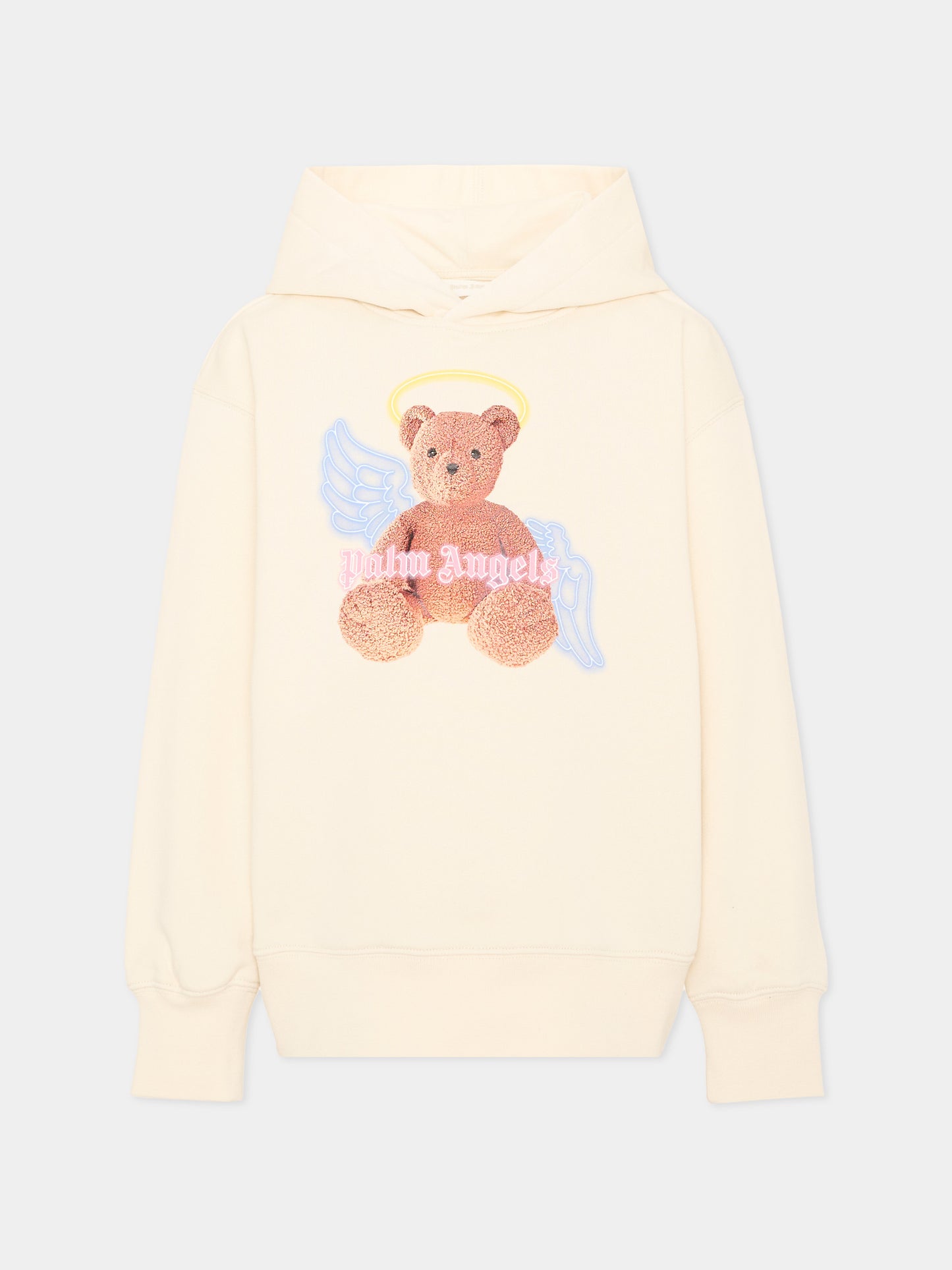 Felpa con cappuccio avorio teddy bear,Palm Angels,PGBB015S26FLE001 002