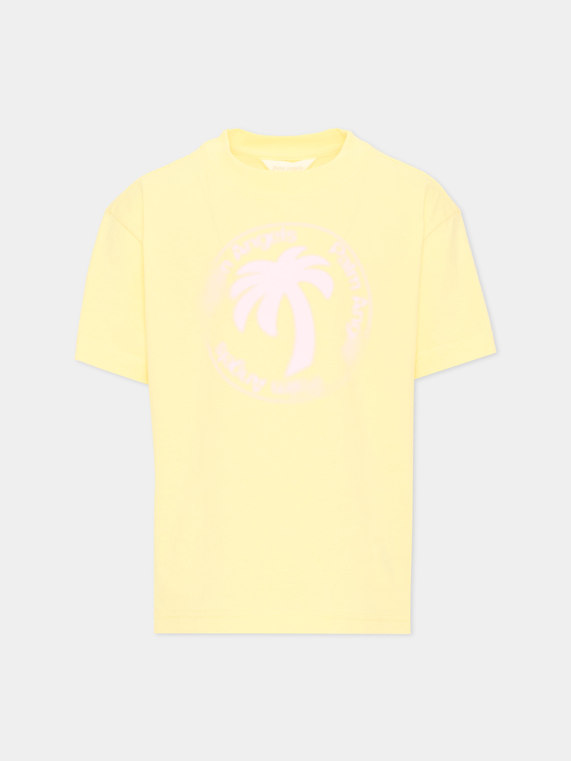 T-shirt gialla per bambina con stampa,Palm Angels,PGAA002S26JER004 020