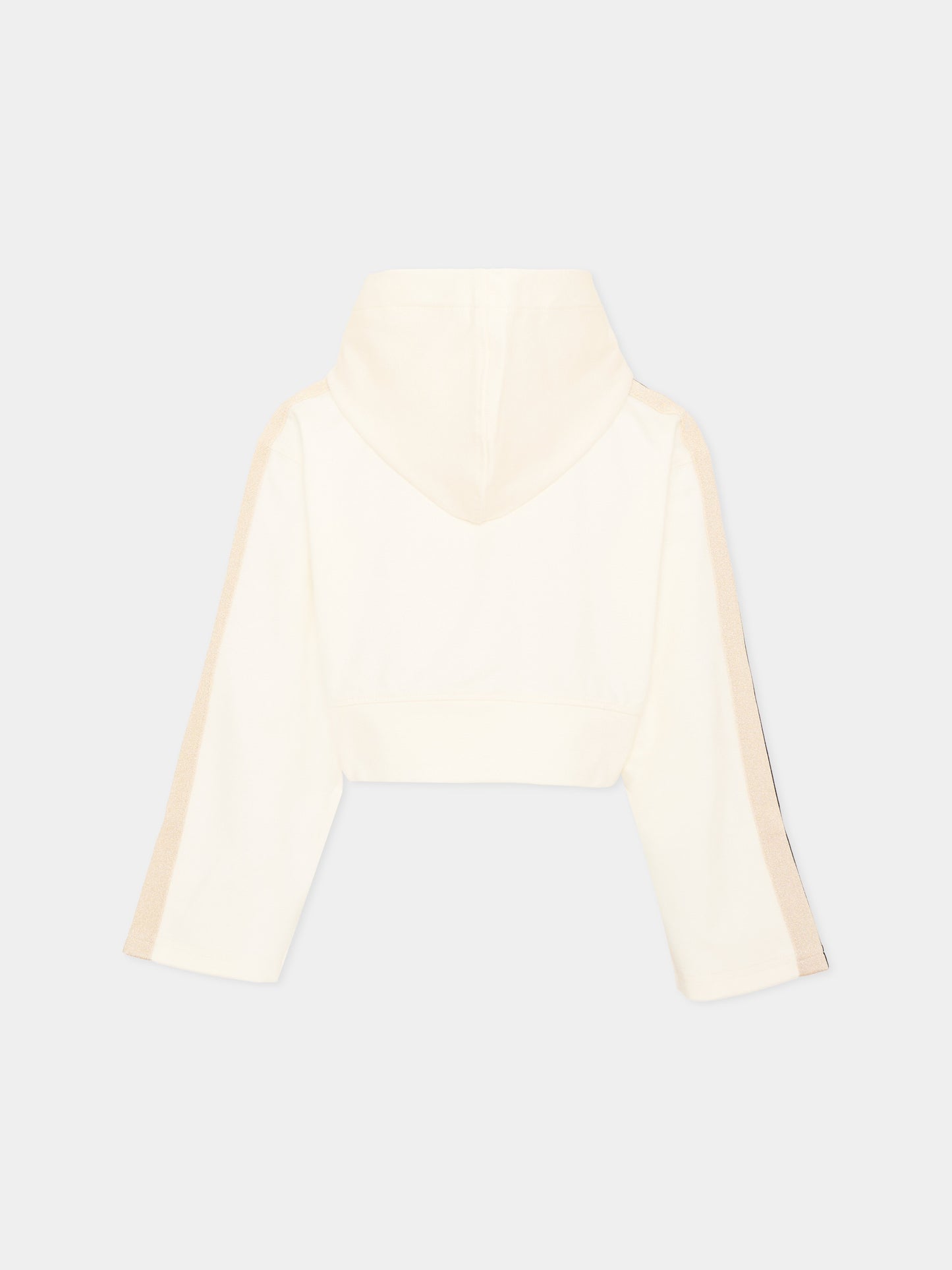 Felpa con cappuccio avorio con zip,Palm Angels,PGBD00BS26FLE001 002