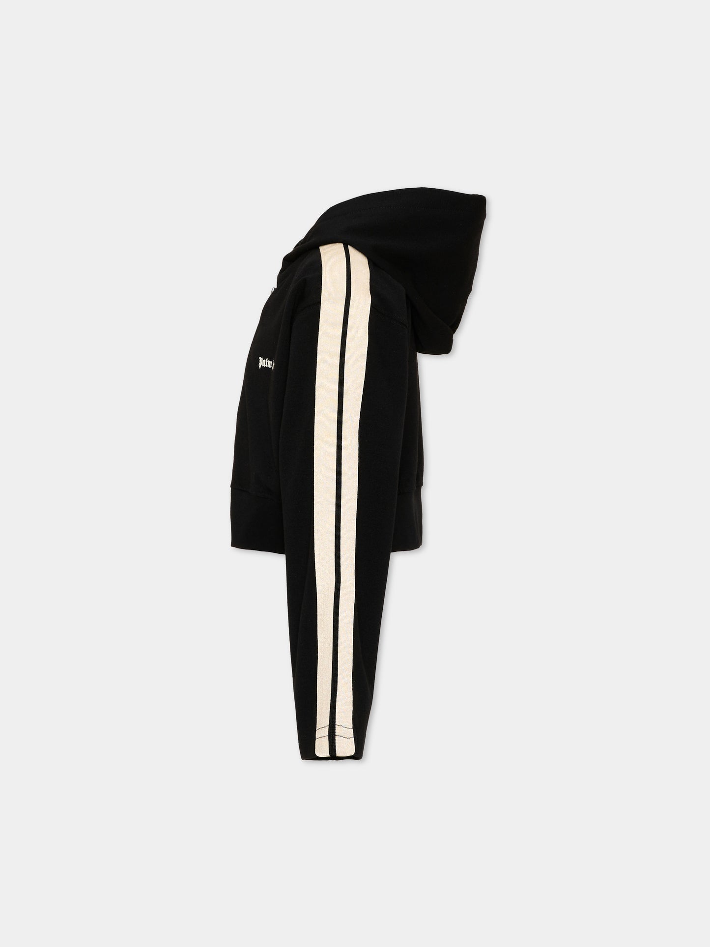 Felpa con cappuccio nera per bambina,Palm Angels,PGBD00BS26FLE001 110