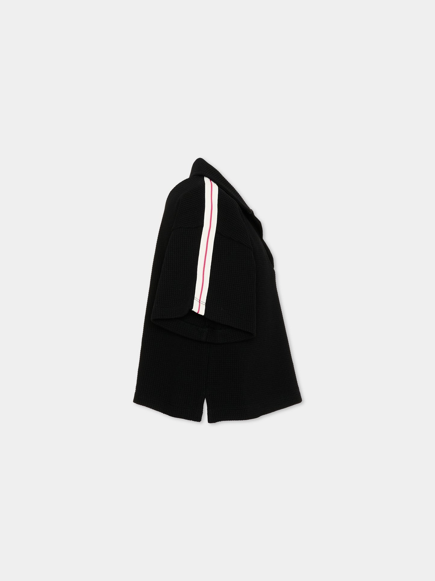 Polo a manica corta nera per bambina,Palm Angels,PGGB001S26JER001 110