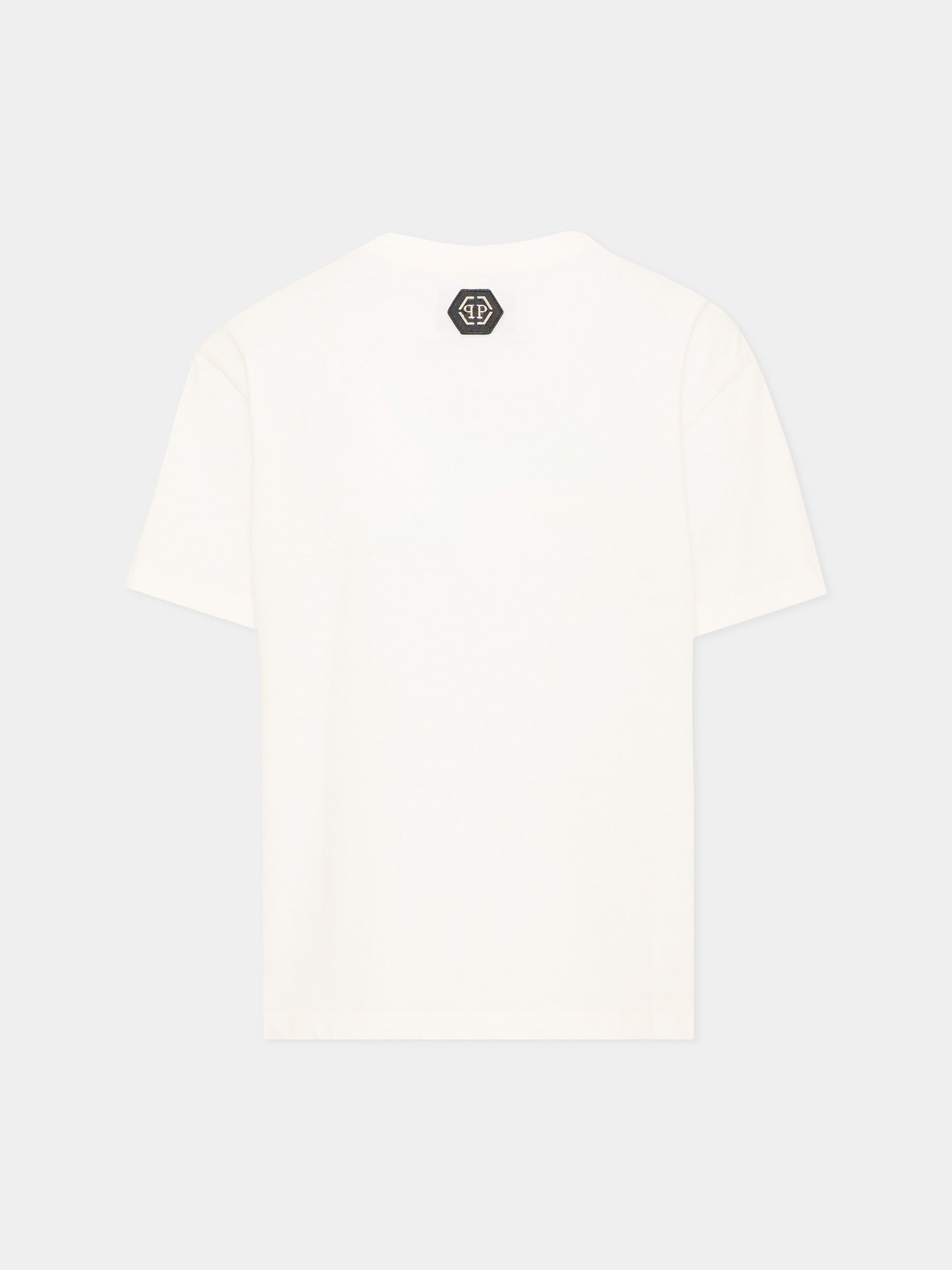 T-shirt avorio per bambino con logo,Philipp Plein Junior,S6PHJBTH054 002
