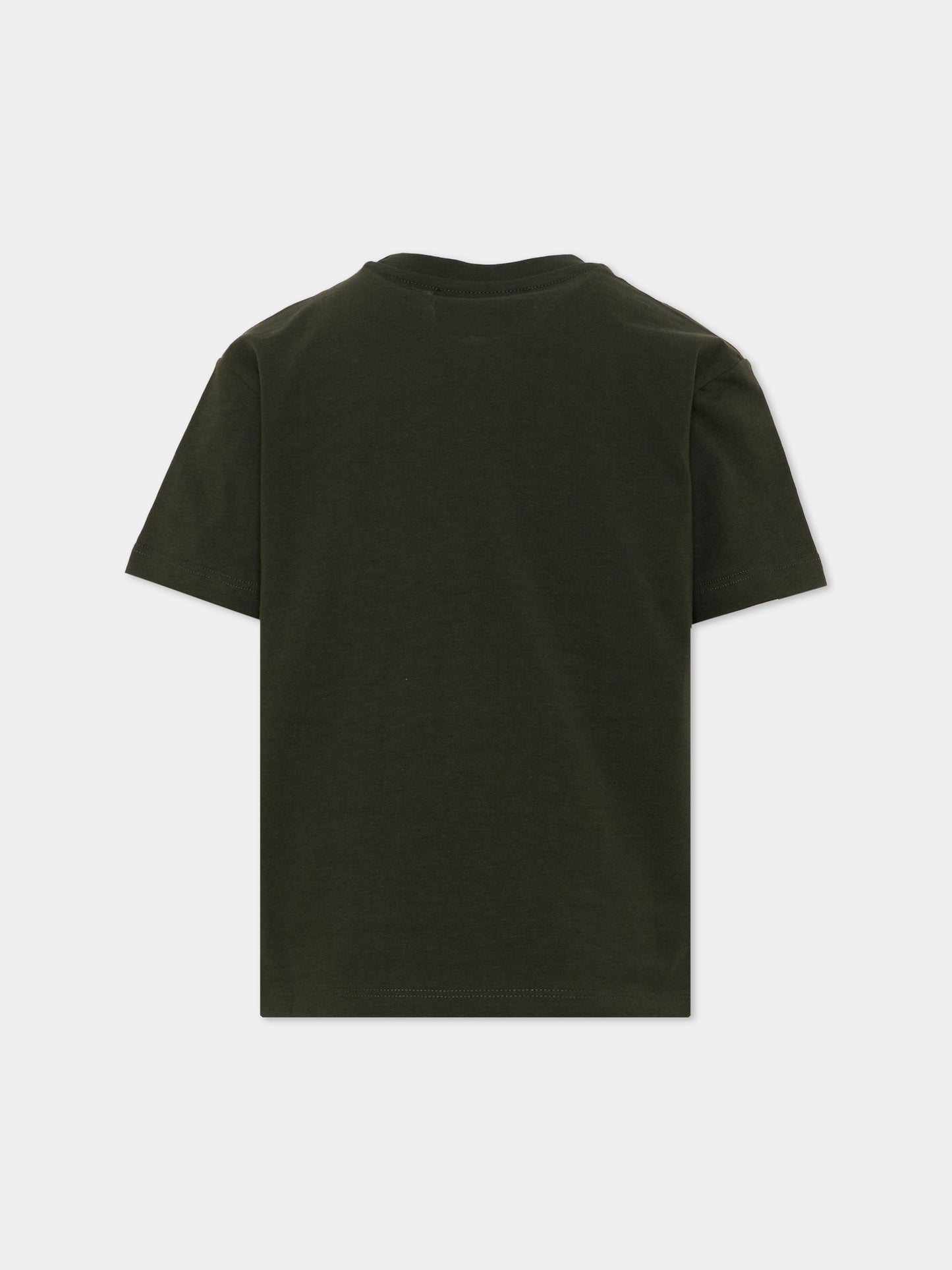 T-shirt verde per bambino con teschio,Philipp Plein Junior,S6PHJBTH068 082