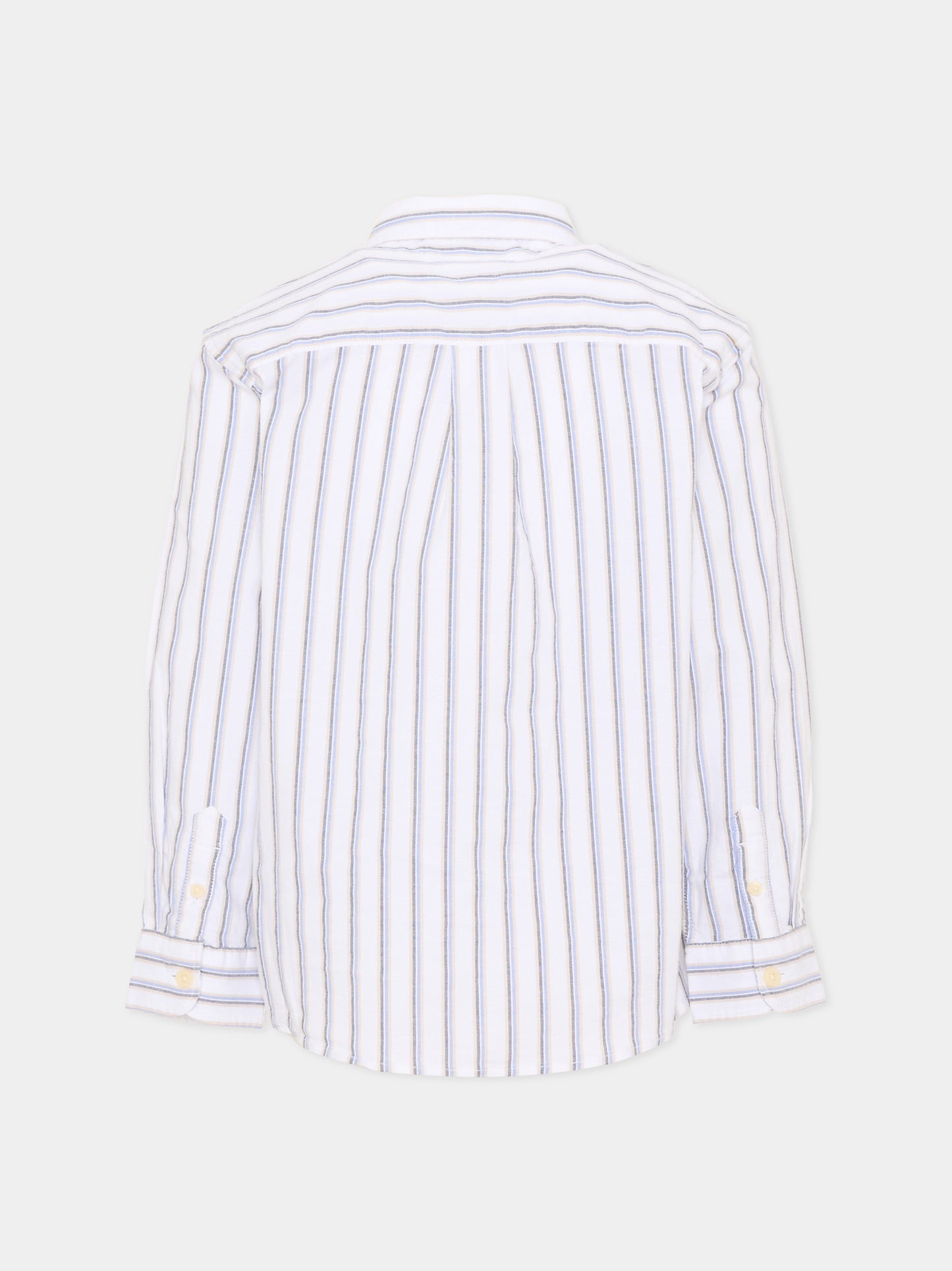 Camicia a manica lunga bianca a righe per bambino,Tommy Hilfiger Junior,KB0KB10066 YBR