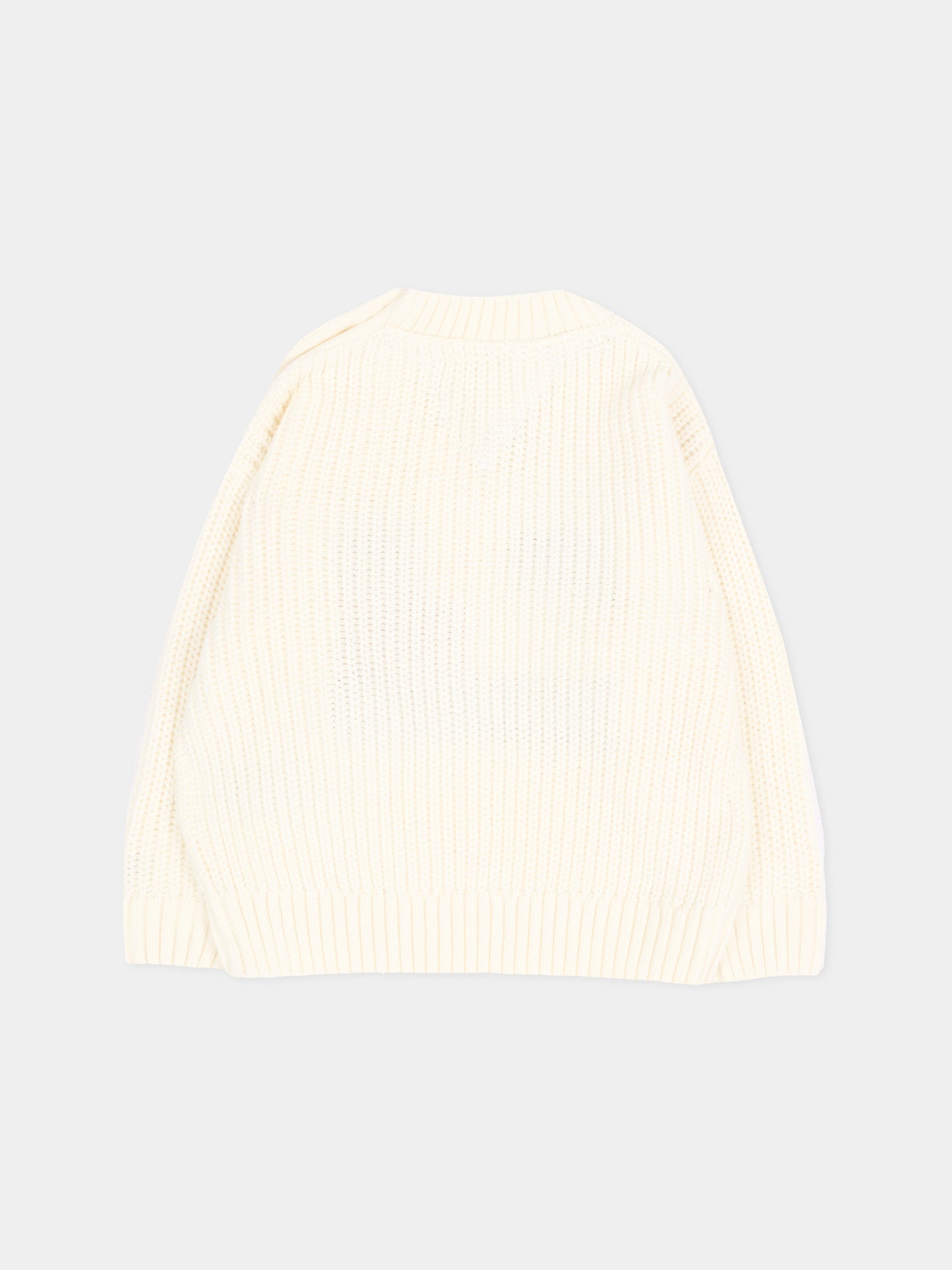Maglione avorio per neonato con logo,Tommy Hilfiger Junior,KB0KB10071 YA8_