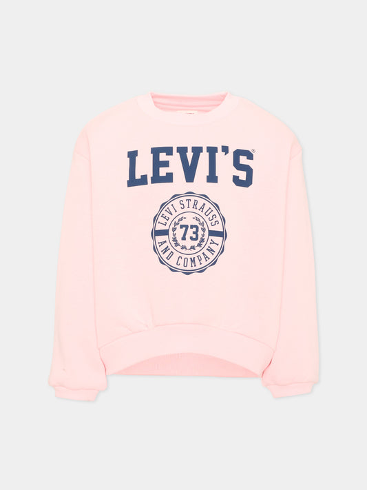Felpa rosa per bambina,Levi's Kids,3EN514 AGJ
