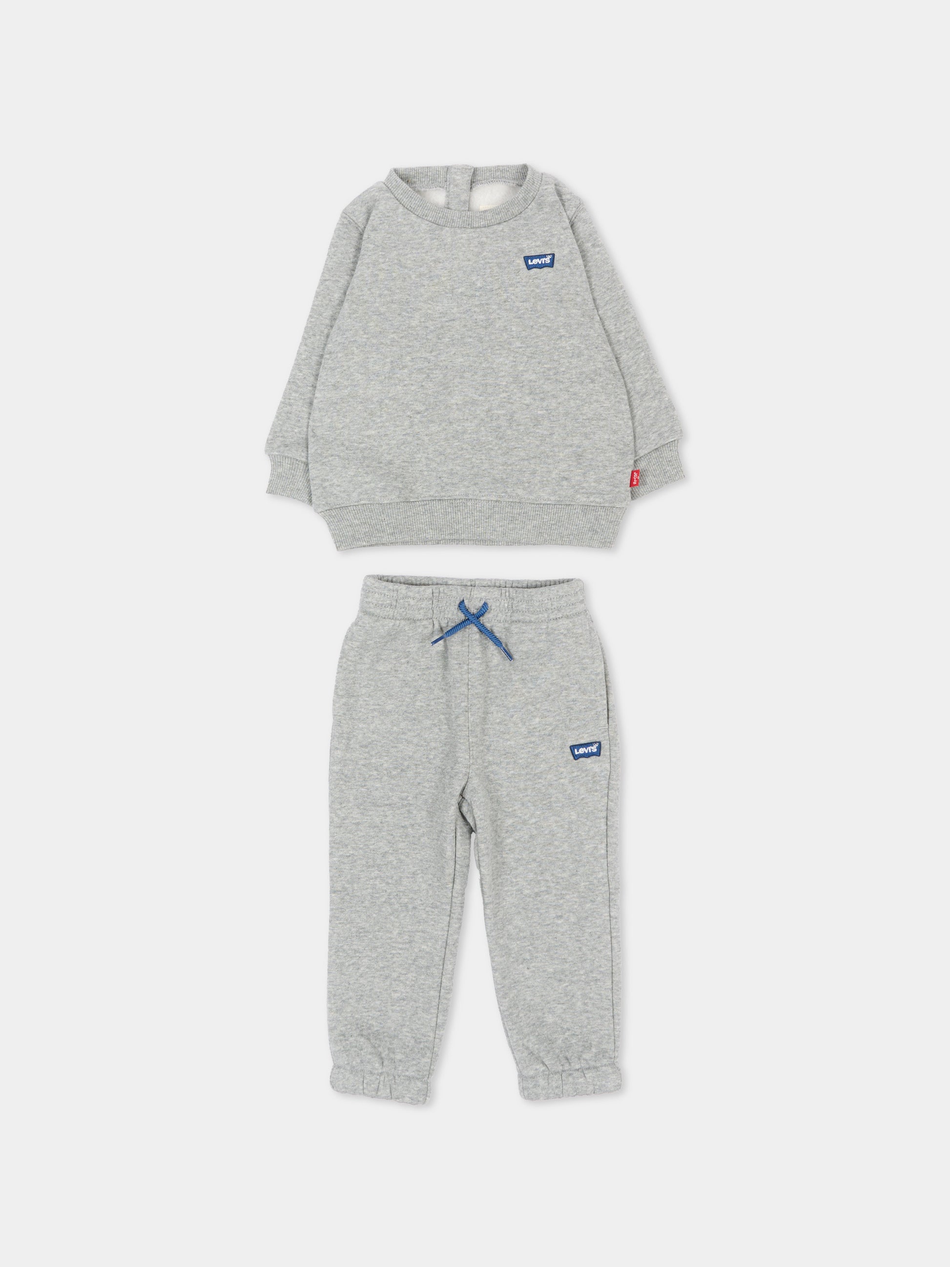 Completo sportivo lungo grigio per neonato,Levi's Kids,6EP012 C87