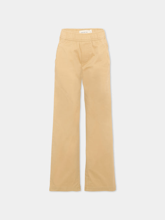 Pantalone beige per bambina con vita elasticizzata,Calvin Klein Kids,IB0IB02604 ACA