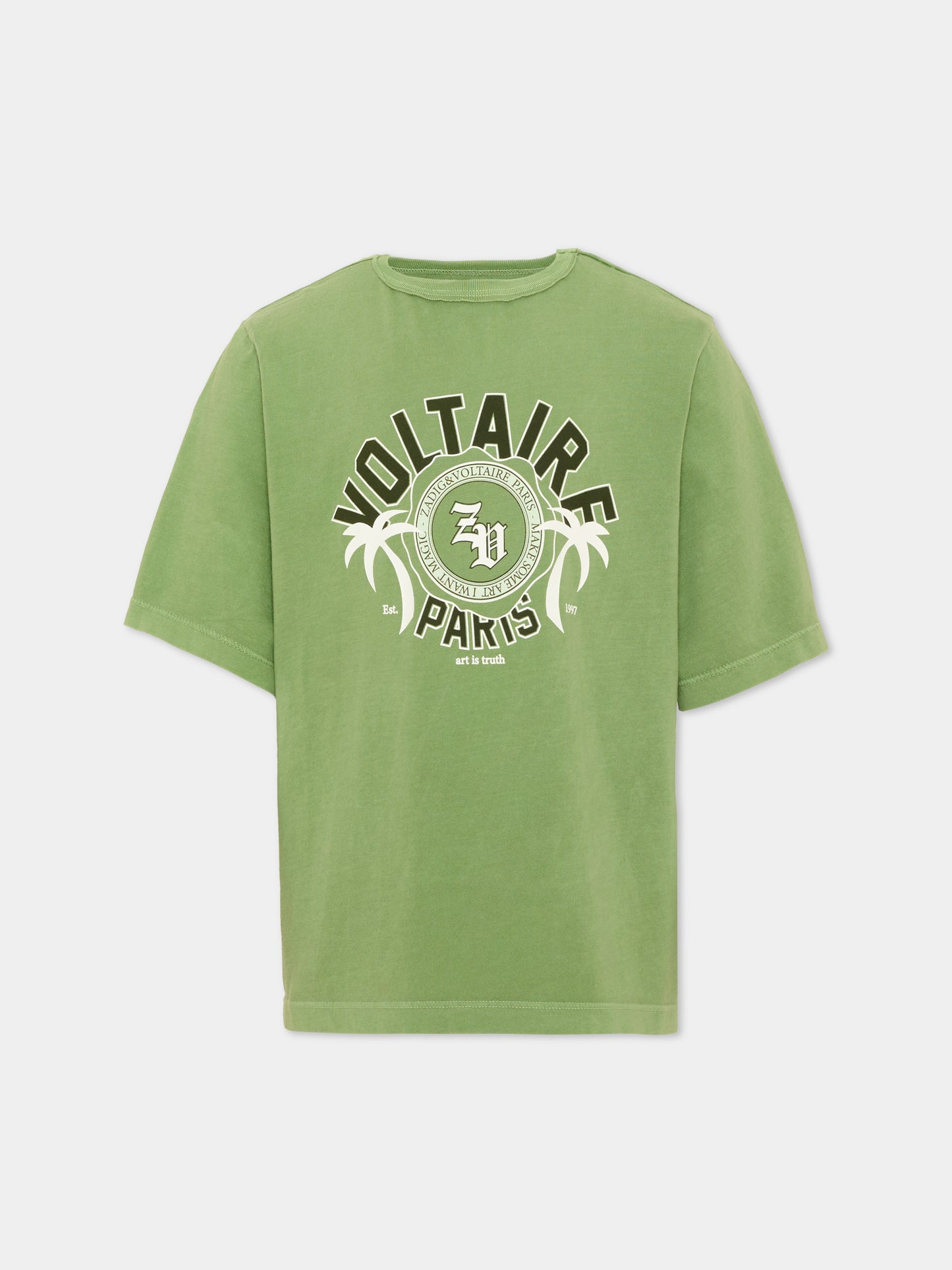 T-Shirt verde per bambini,Zadig & Voltaire Kids,X60585 66J