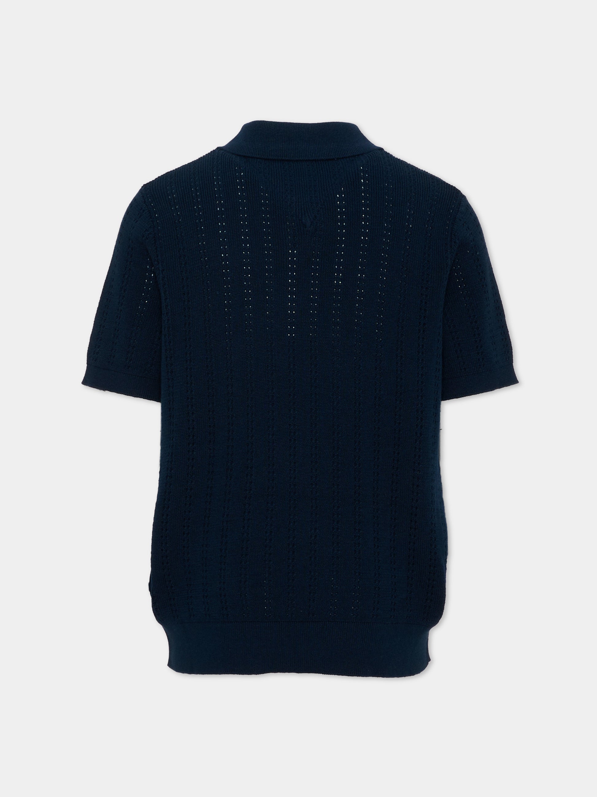 Polo a manica corta blu per bambino,Tommy Hilfiger Junior,KB0KB10251 C1G
