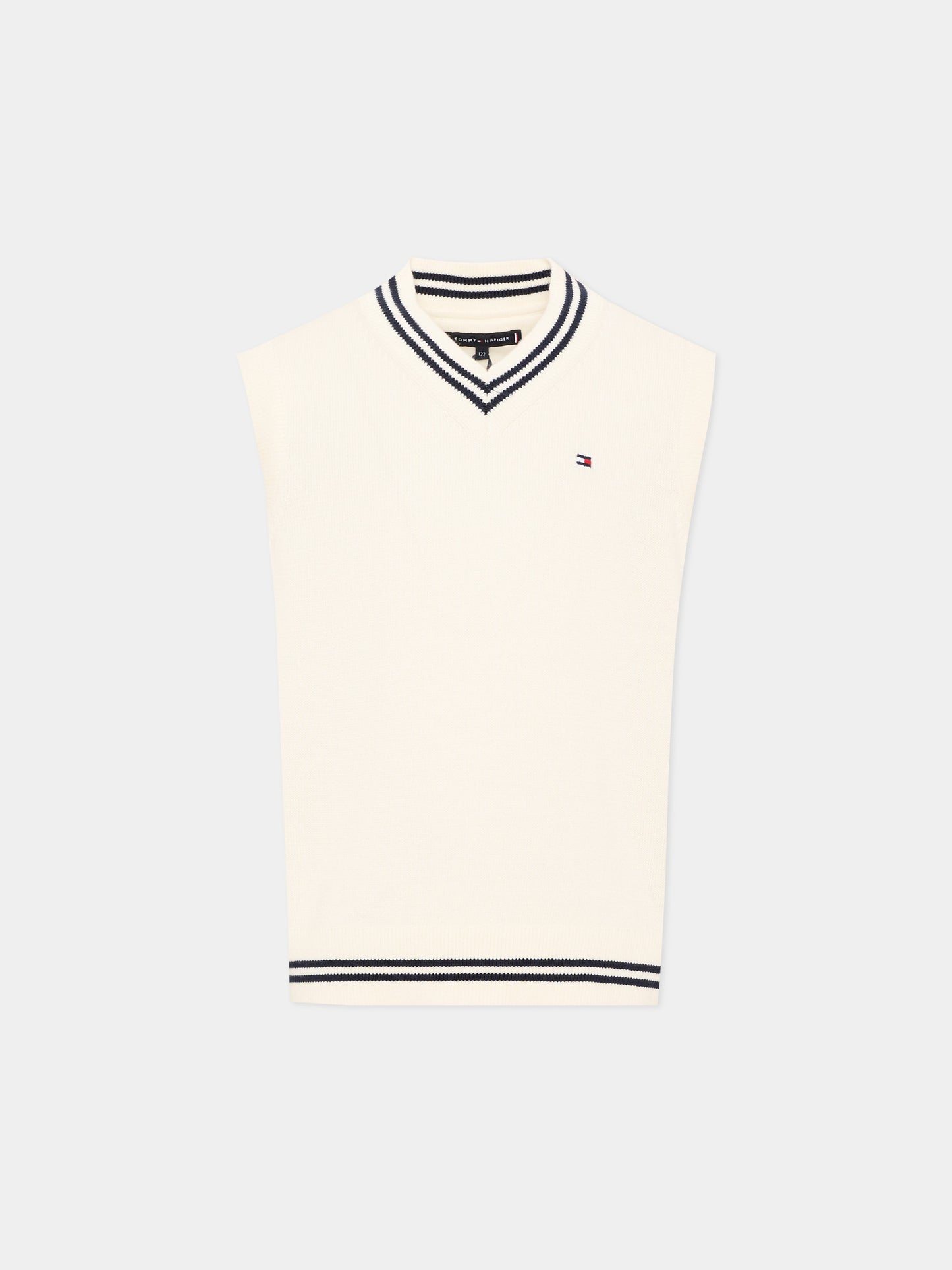 Maglia gilet avorio per bambino,Tommy Hilfiger Junior,KB0KB10426 C1G