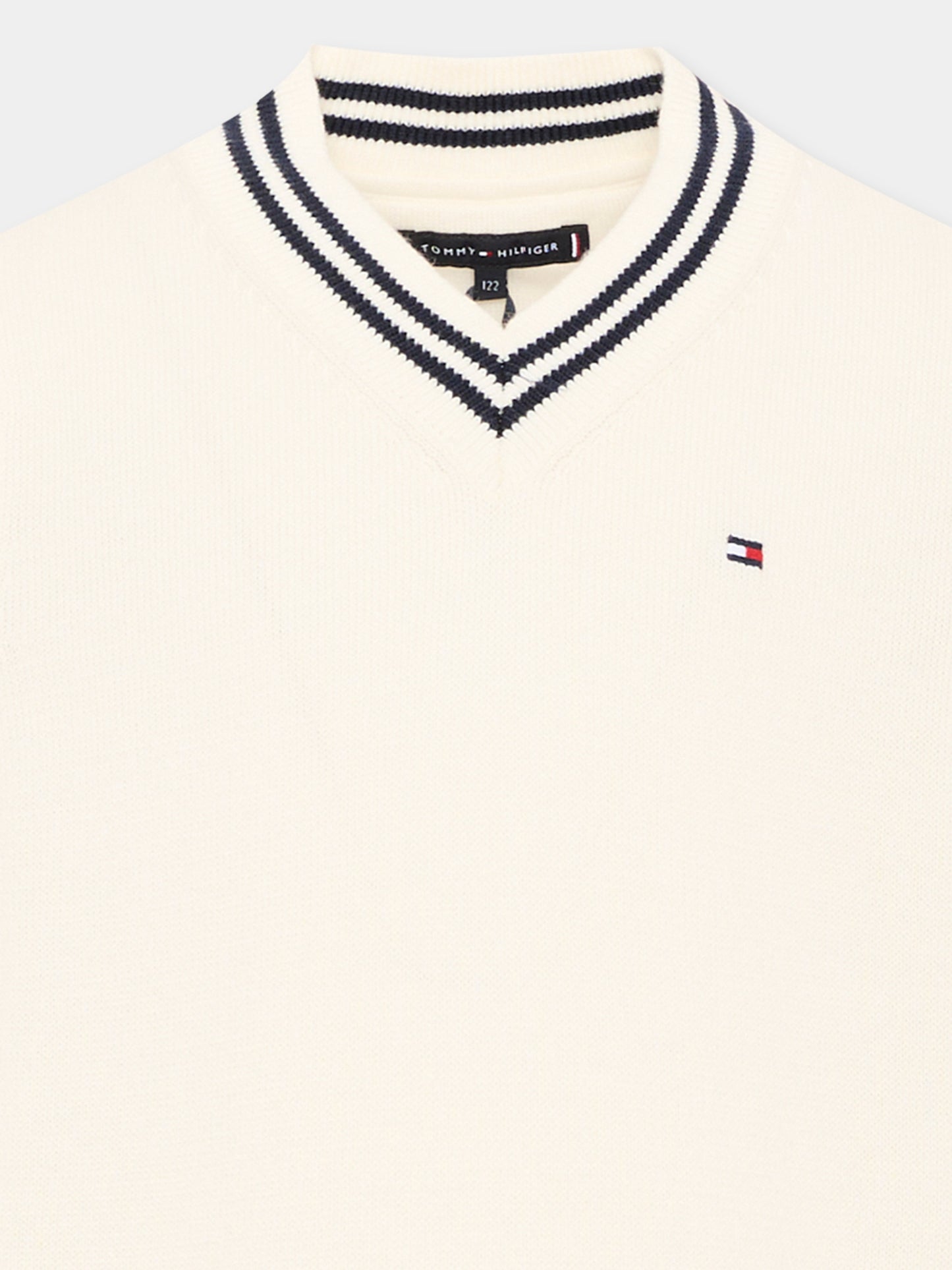 Maglia gilet avorio per bambino,Tommy Hilfiger Junior,KB0KB10426 C1G