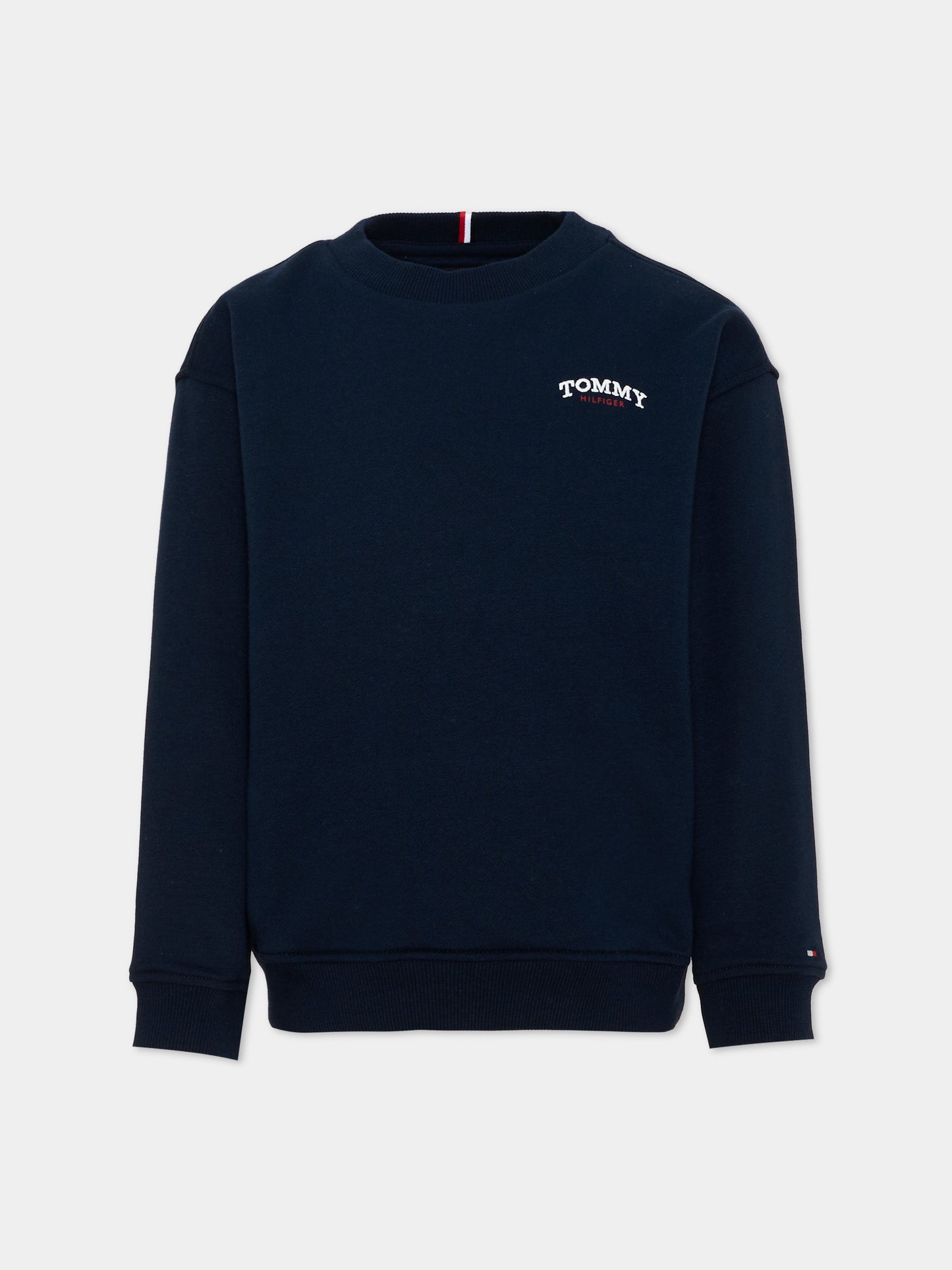 Felpa blu per bambino con ricamo Tommy,Tommy Hilfiger Junior,KB0KB10255 C1G