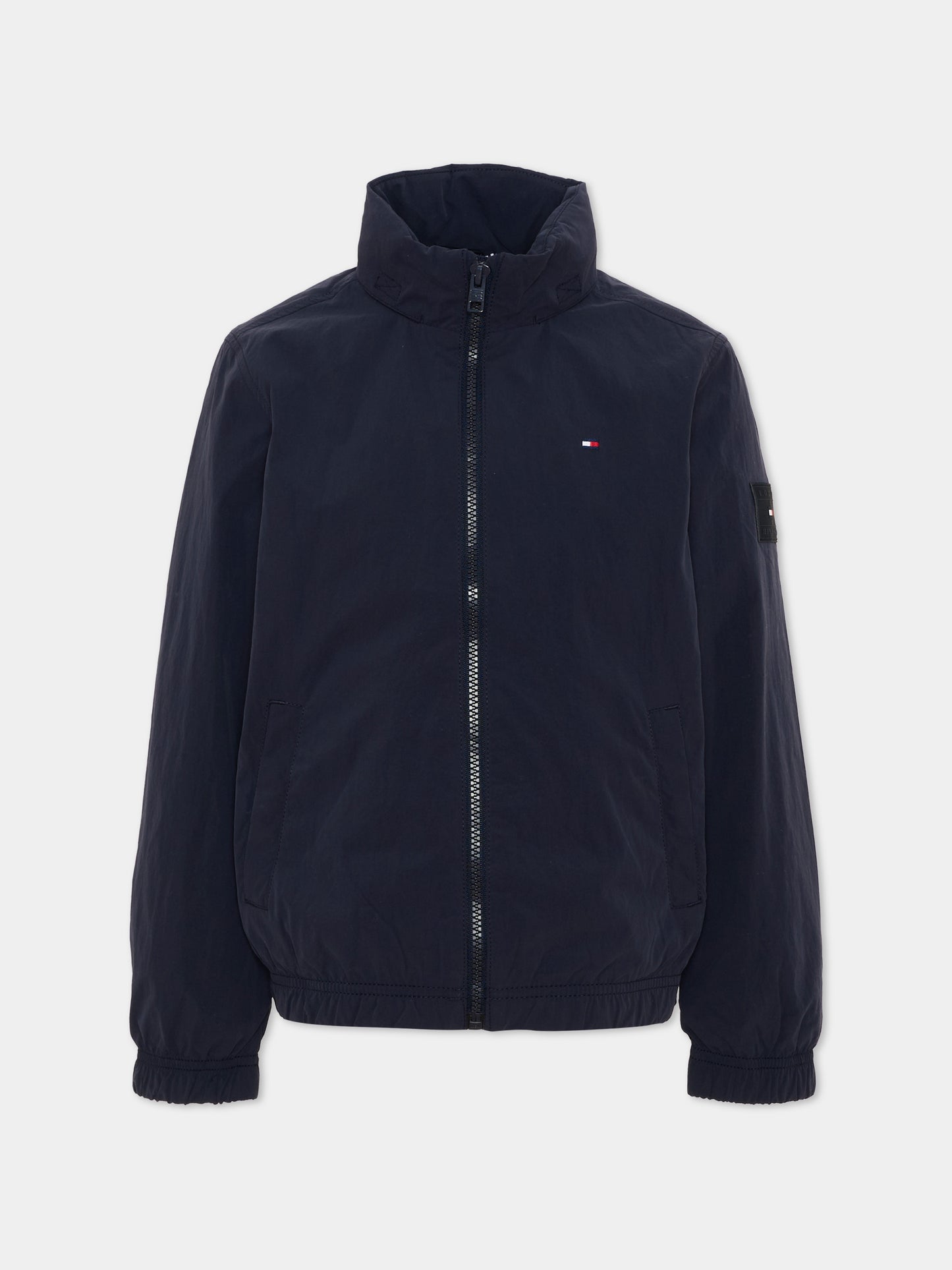 Giubbotto blu per bambino con micro-flag,Tommy Hilfiger Junior,KB0KB10396 C1G