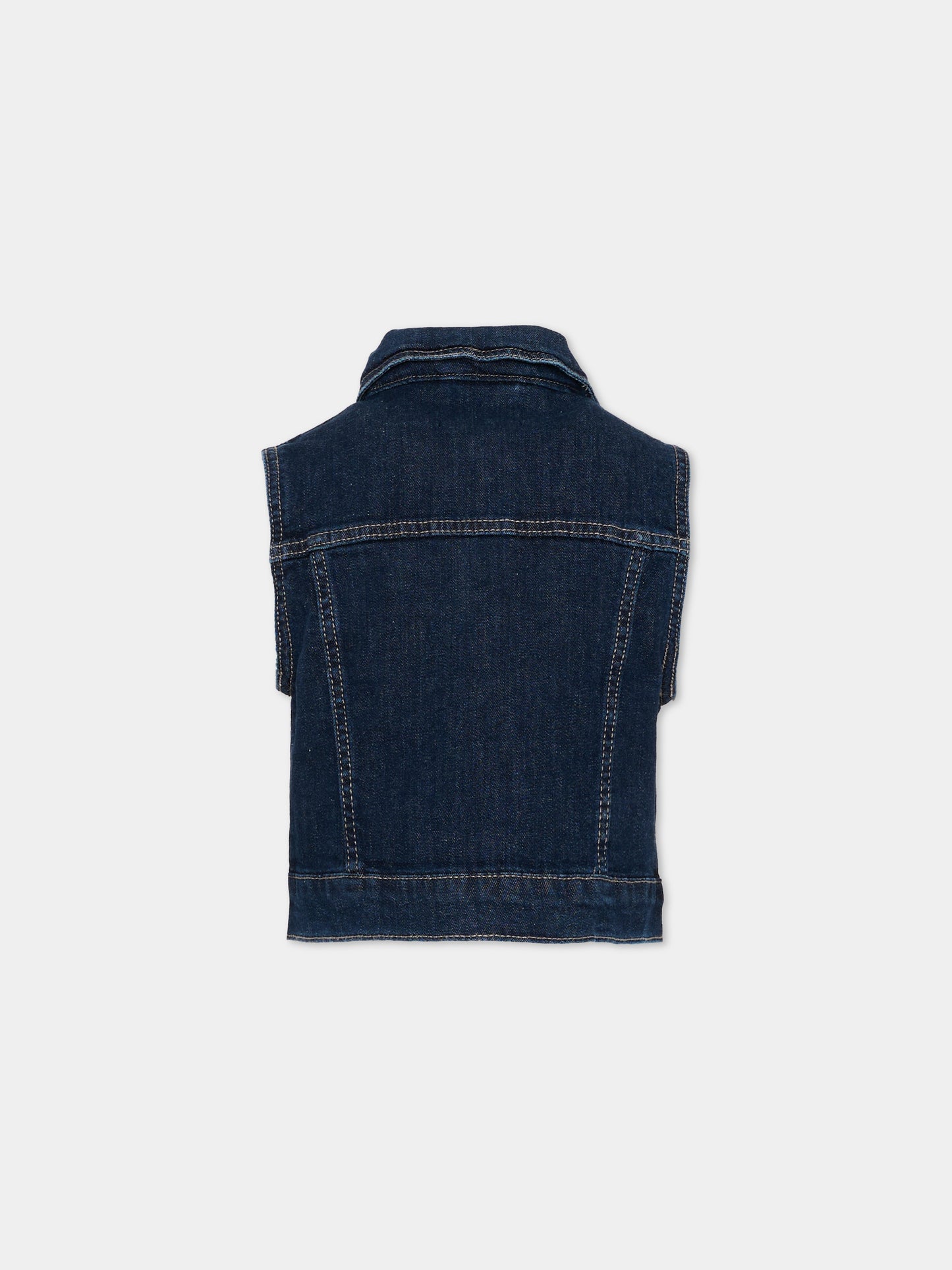 Gilet denim per bambina con logo,Roy Roger's Kids,RG152 0 7750