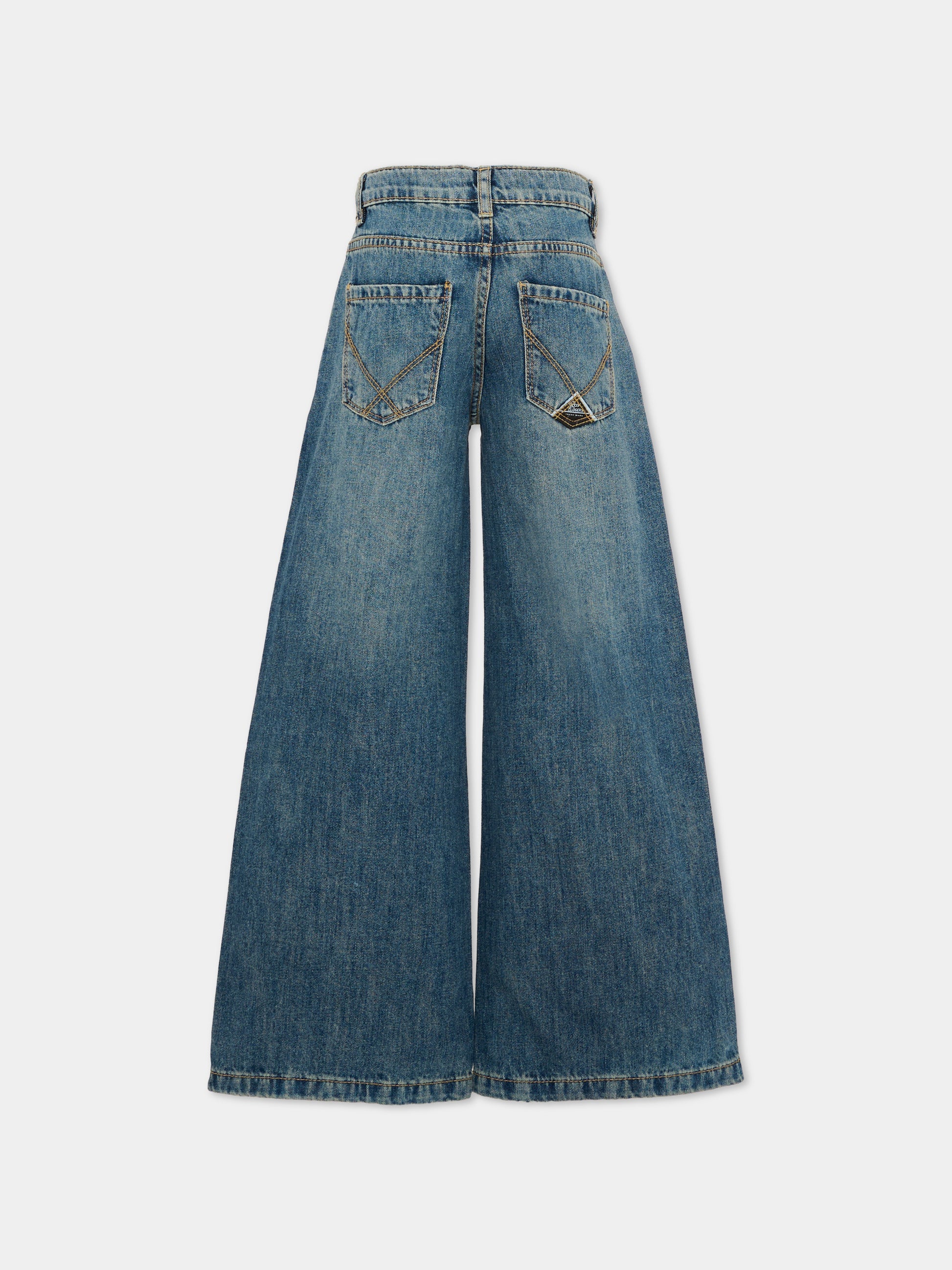 Jeans denim per bambina gamba ampia,Roy Roger's Kids,RG163 0 7028