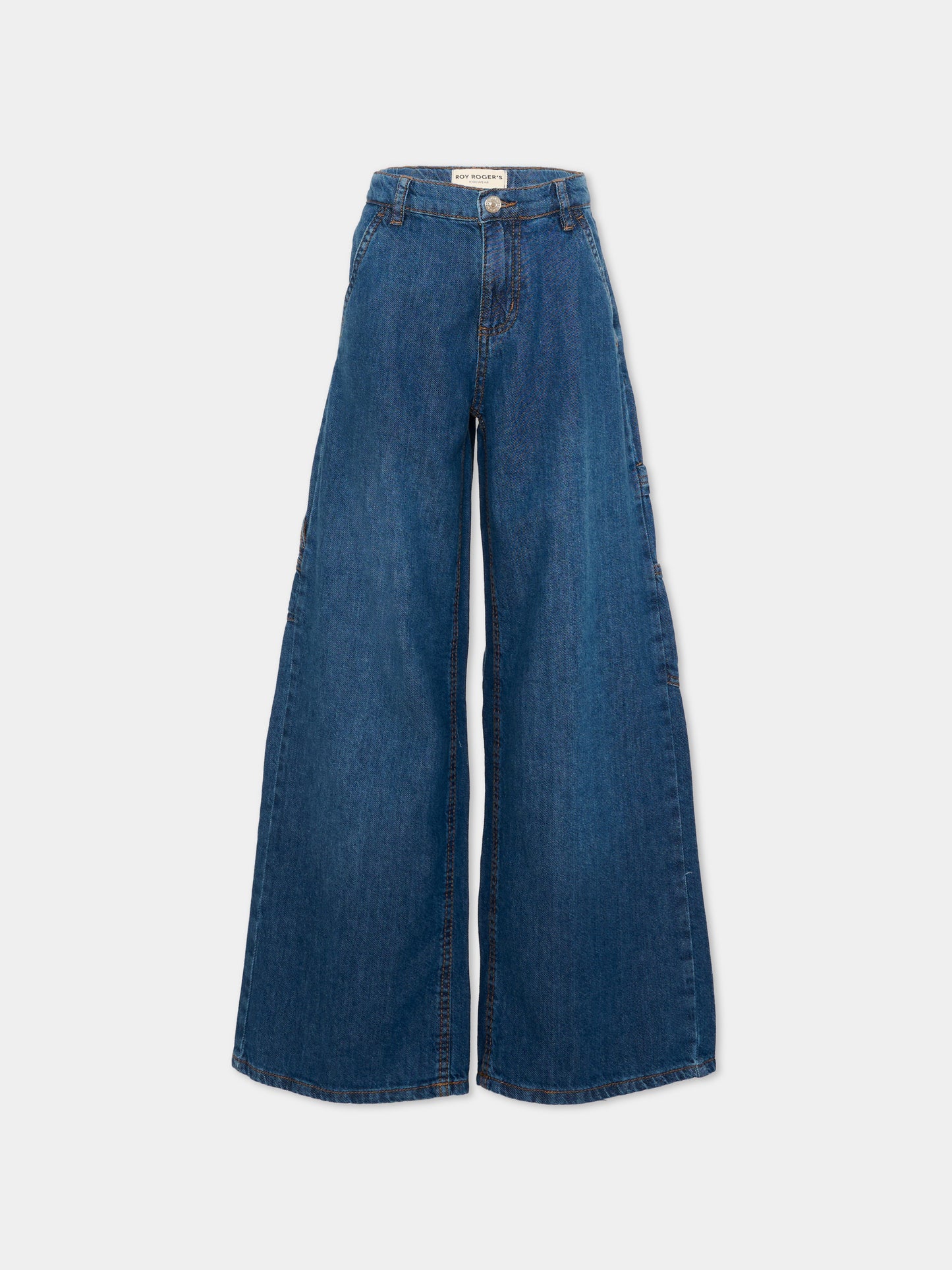 Jeans denim per bambina a palazzo,Roy Roger's Kids,RG165 0 7014