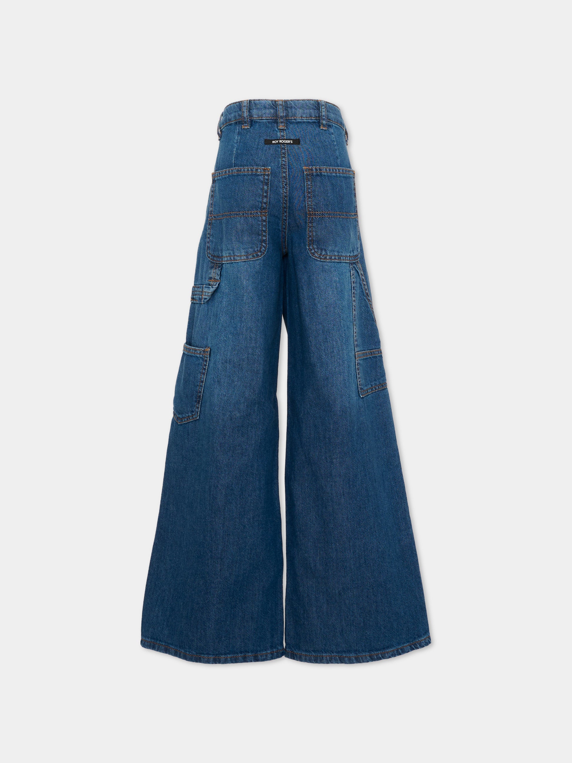 Jeans denim per bambina a palazzo,Roy Roger's Kids,RG165 0 7014