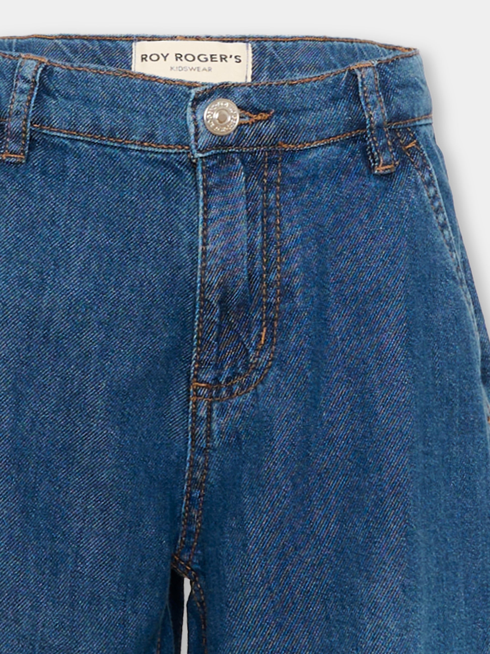 Jeans denim per bambina a palazzo,Roy Roger's Kids,RG165 0 7014