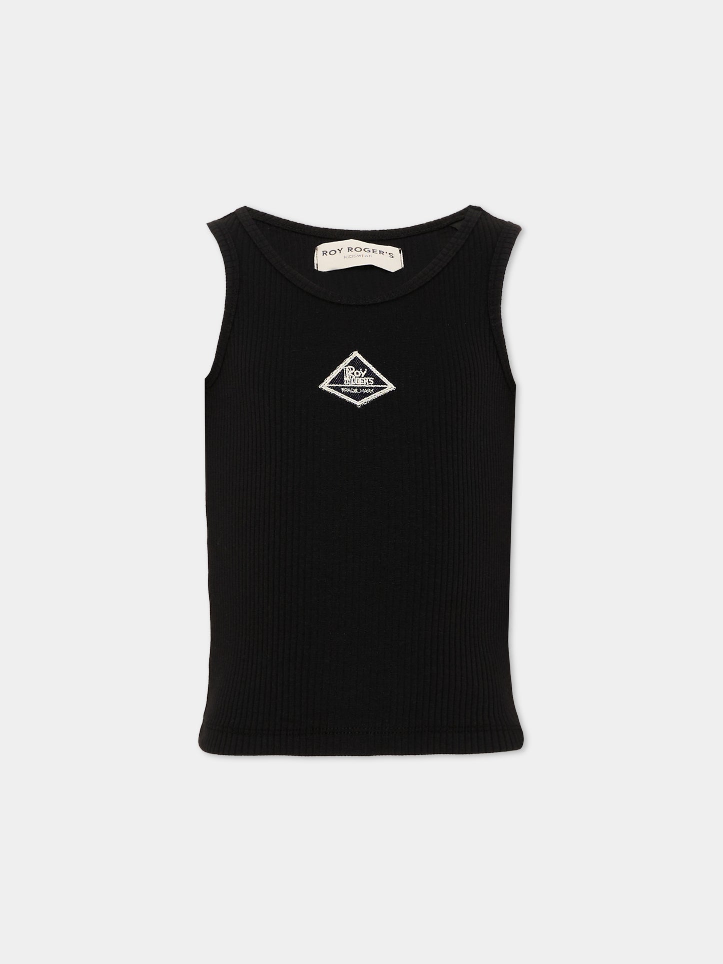 Canotte nero per bambina con logo,Roy Roger's Kids,RG168 0 658