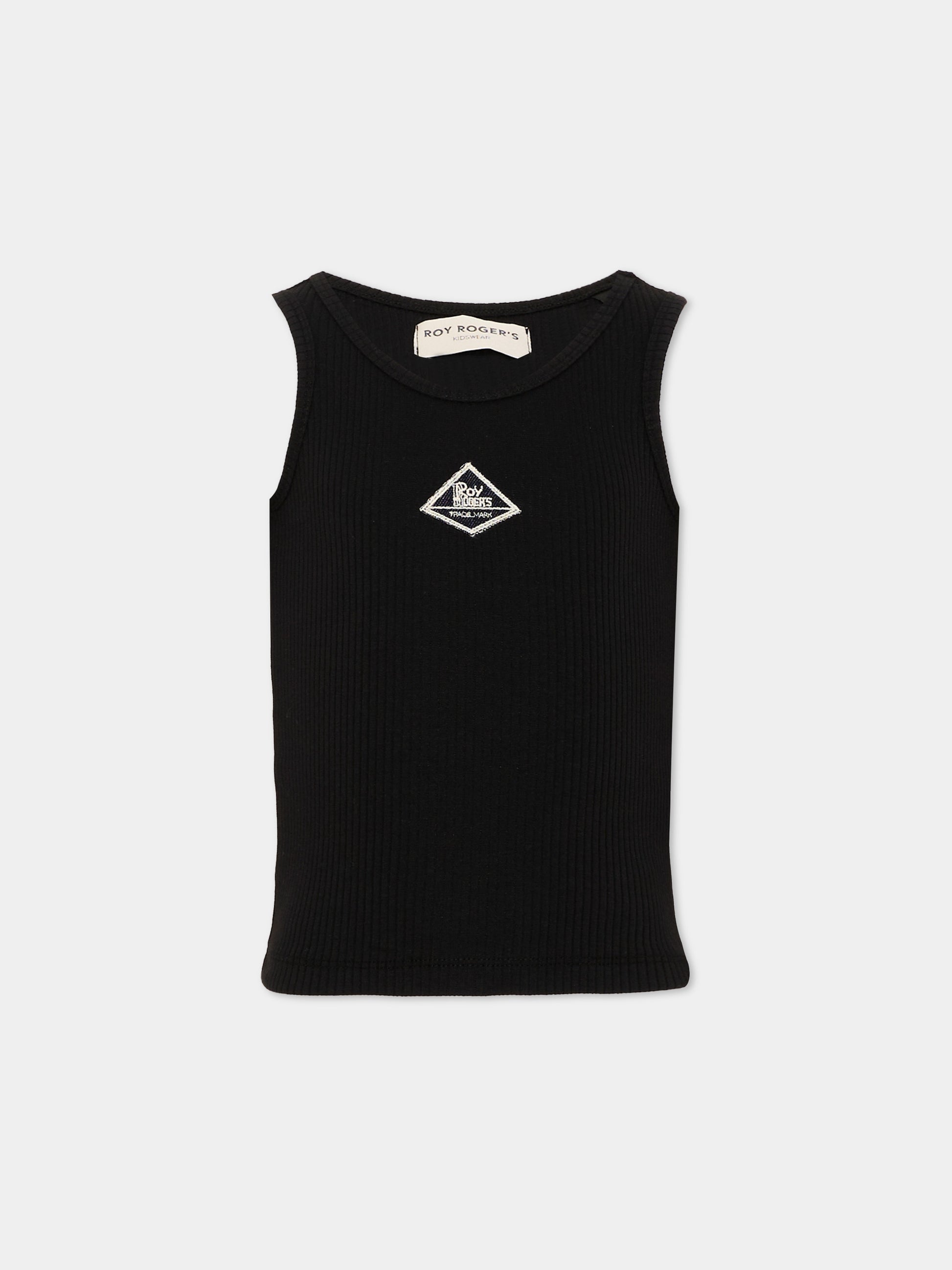 Canotte nero per bambina con logo,Roy Roger's Kids,RG168 0 658
